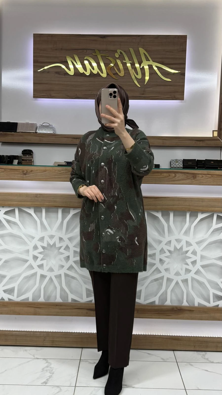 Angora Hırka nuss 26K706 - haki