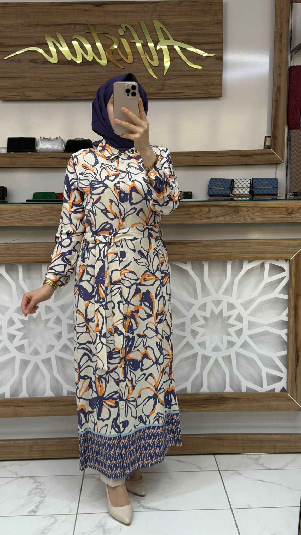 Desenli Uzun Tesettür Tunik armn 25YT421