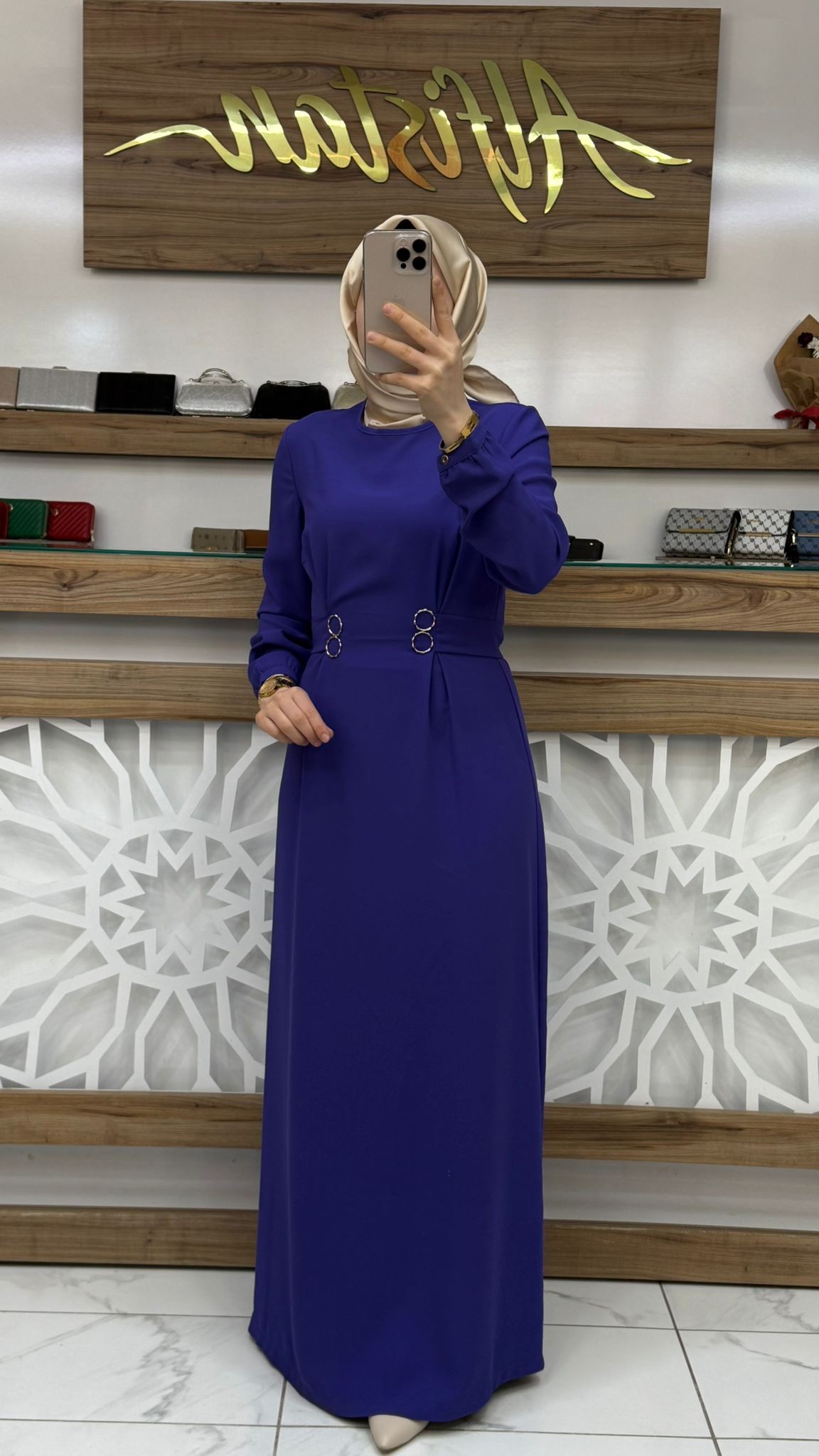 Beli Halka Detay Kemerli Elbise armn 25YT926