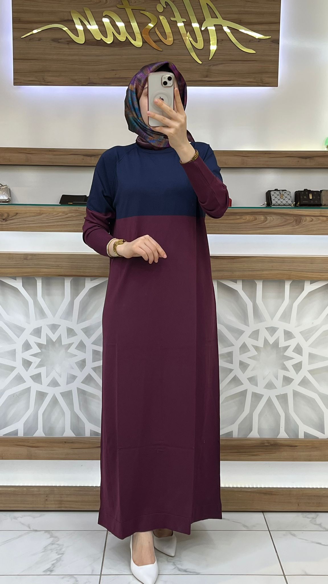 Merserize Elbise nuss 26K508 - Bordo