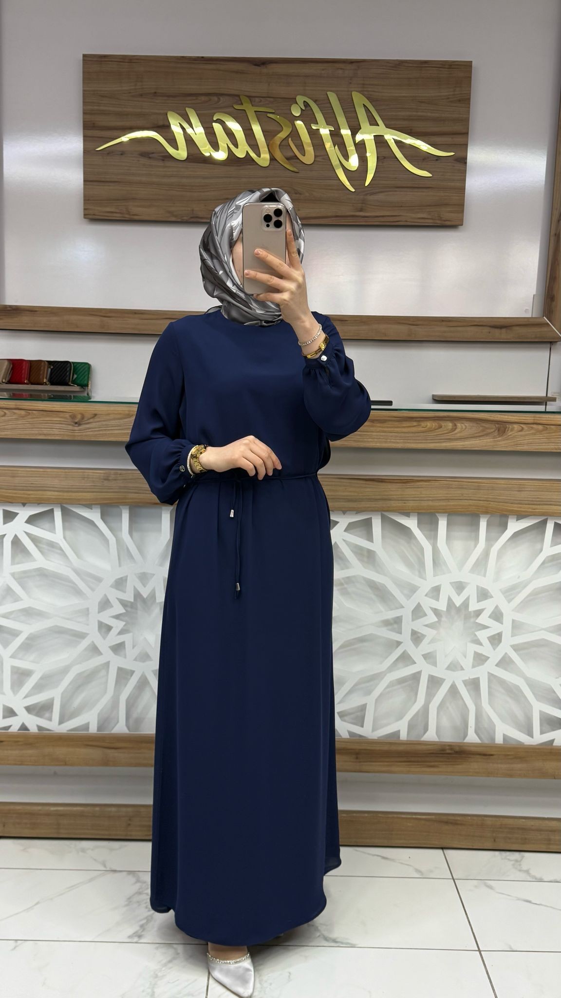 Kolları Lastikli Astarlı Elbise  armn 25YT927  