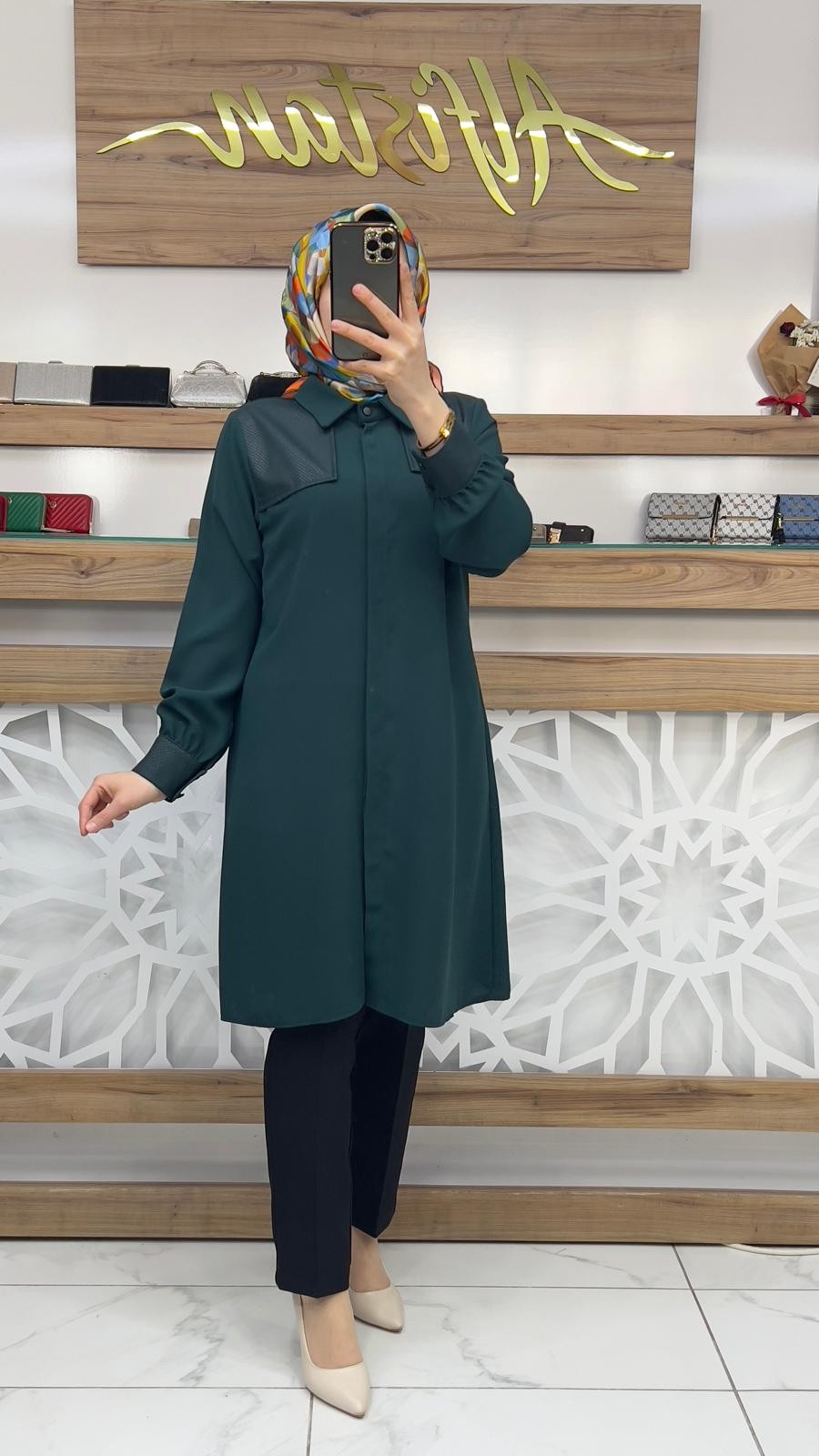 Baskı Dedaylı Tunik  hnnr 1115