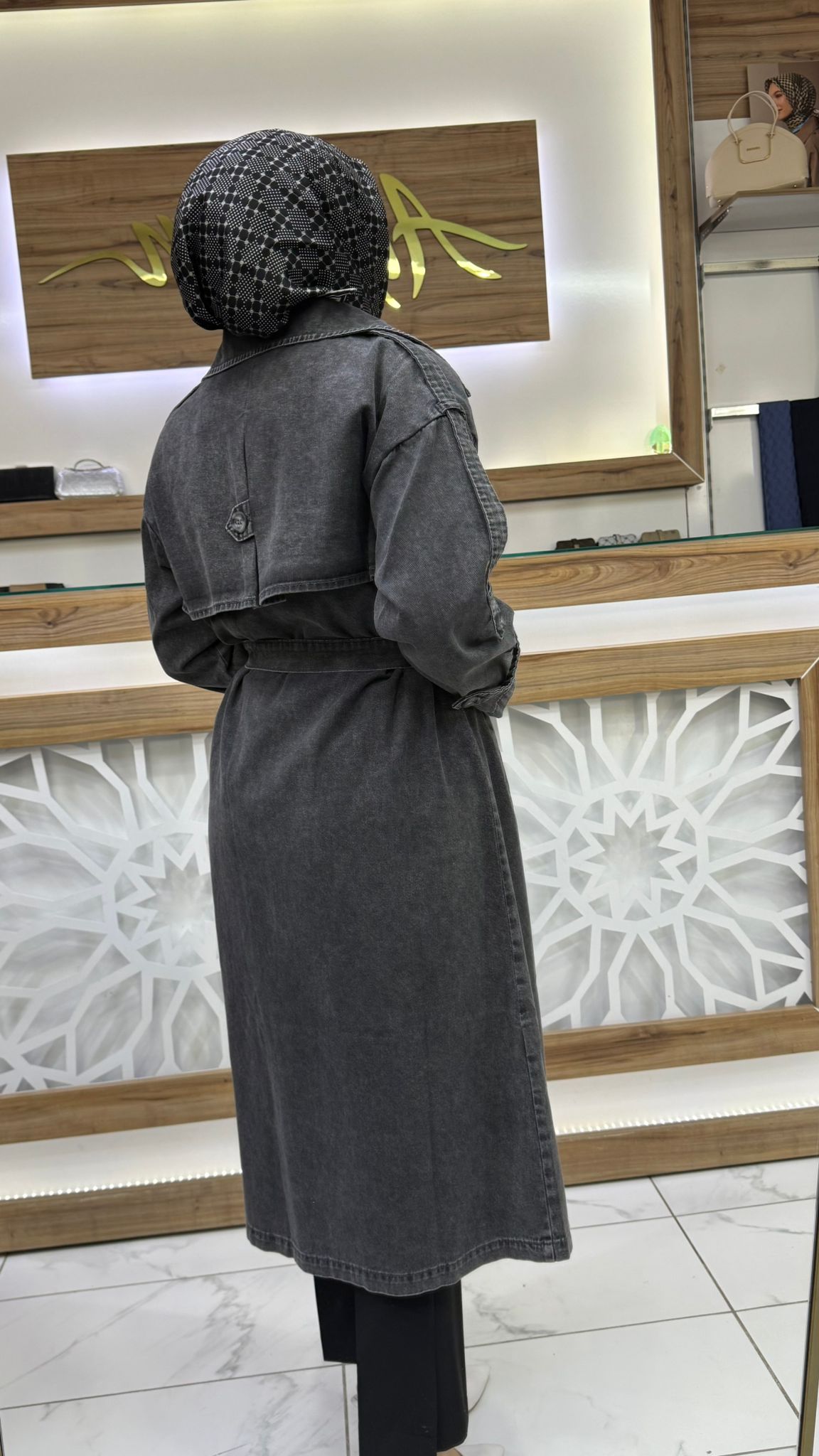 Denim Kot Kadın Tesettür Trenç mgzn 7407