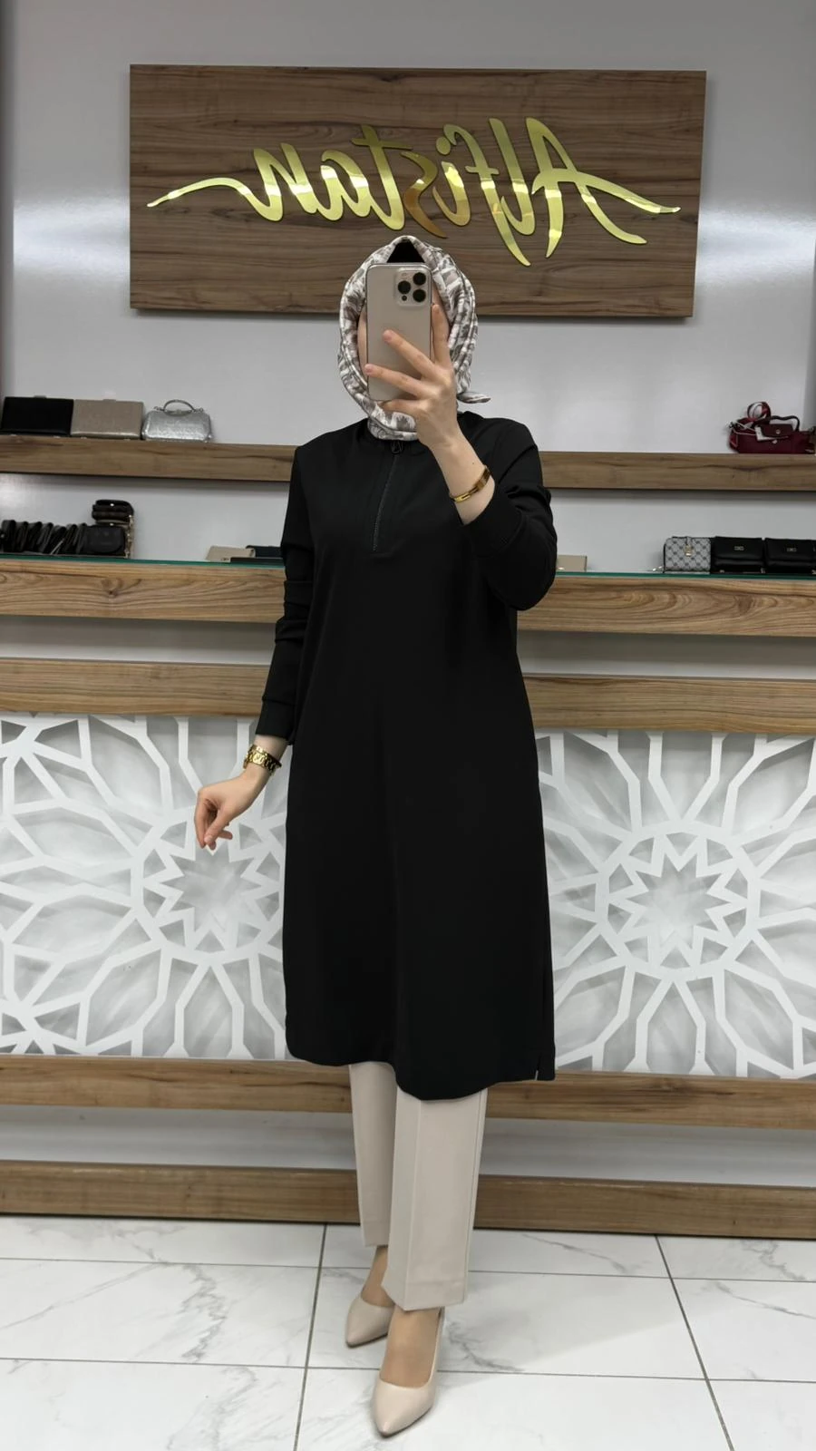 Ribana Detaylı Tunik armn 25KT456 - SİYAH