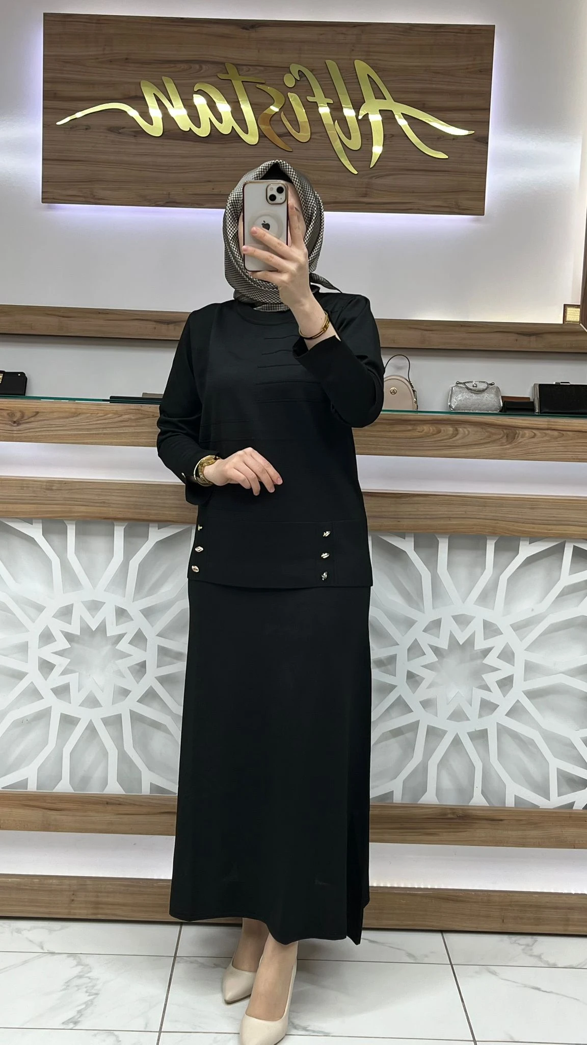 Merserize Triko Etekli İkili Takım armn 25KTD6107 - siyah