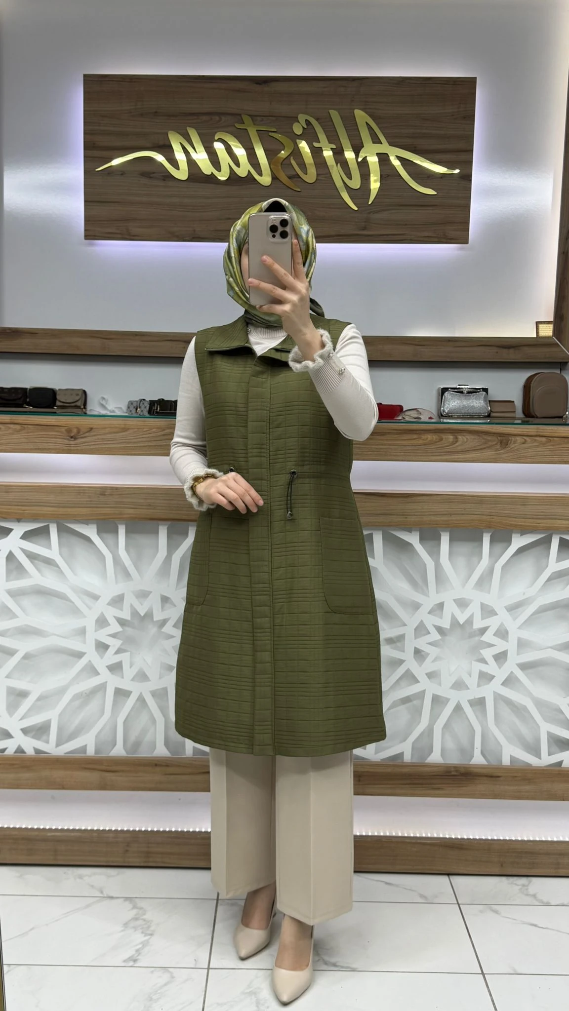 İpli Kapitone Tesettür  Yelek qtn 4967