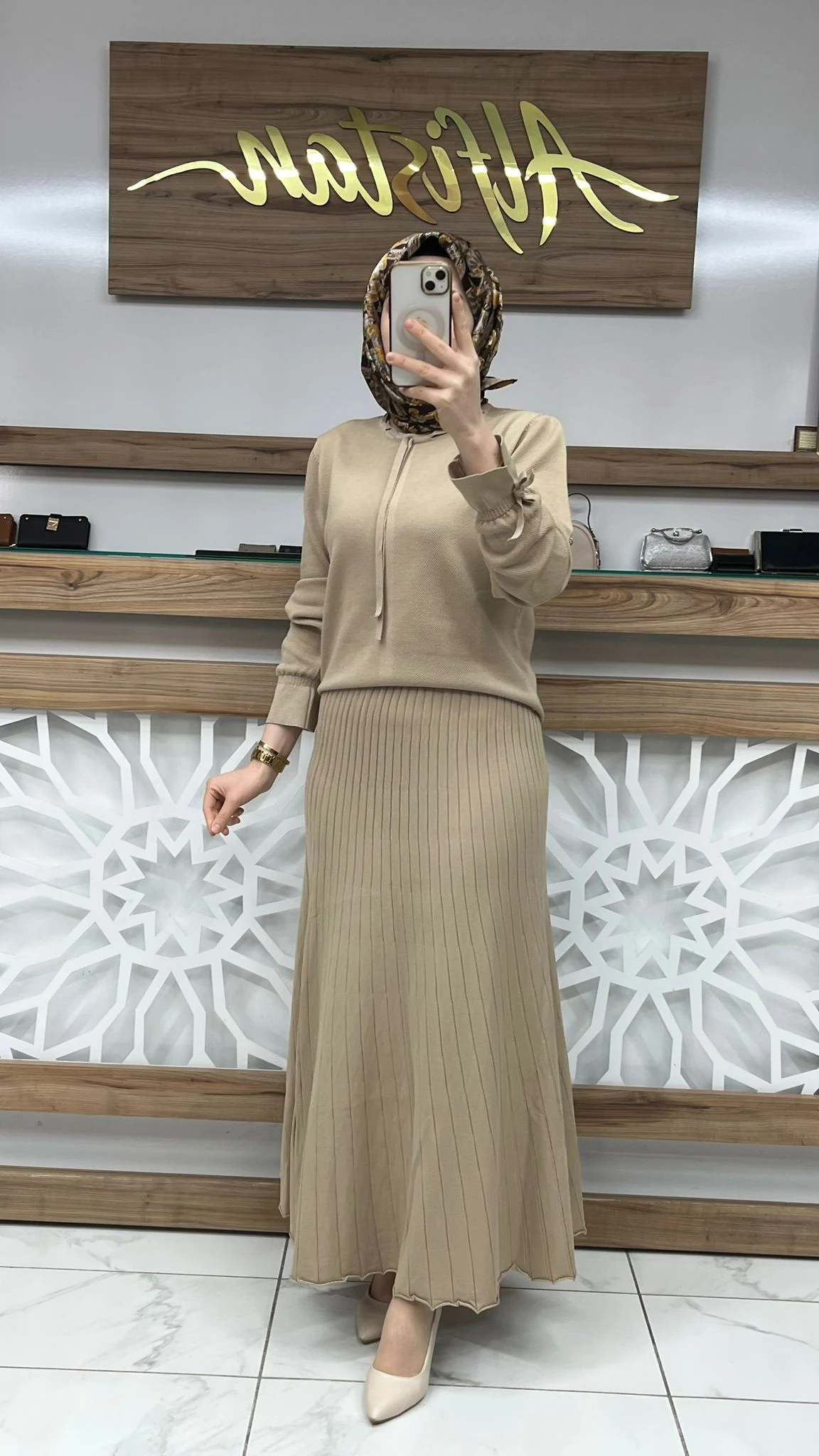 Merserize Triko Kol Büzgülü Etekli İkili Takım armn 25KTD6108