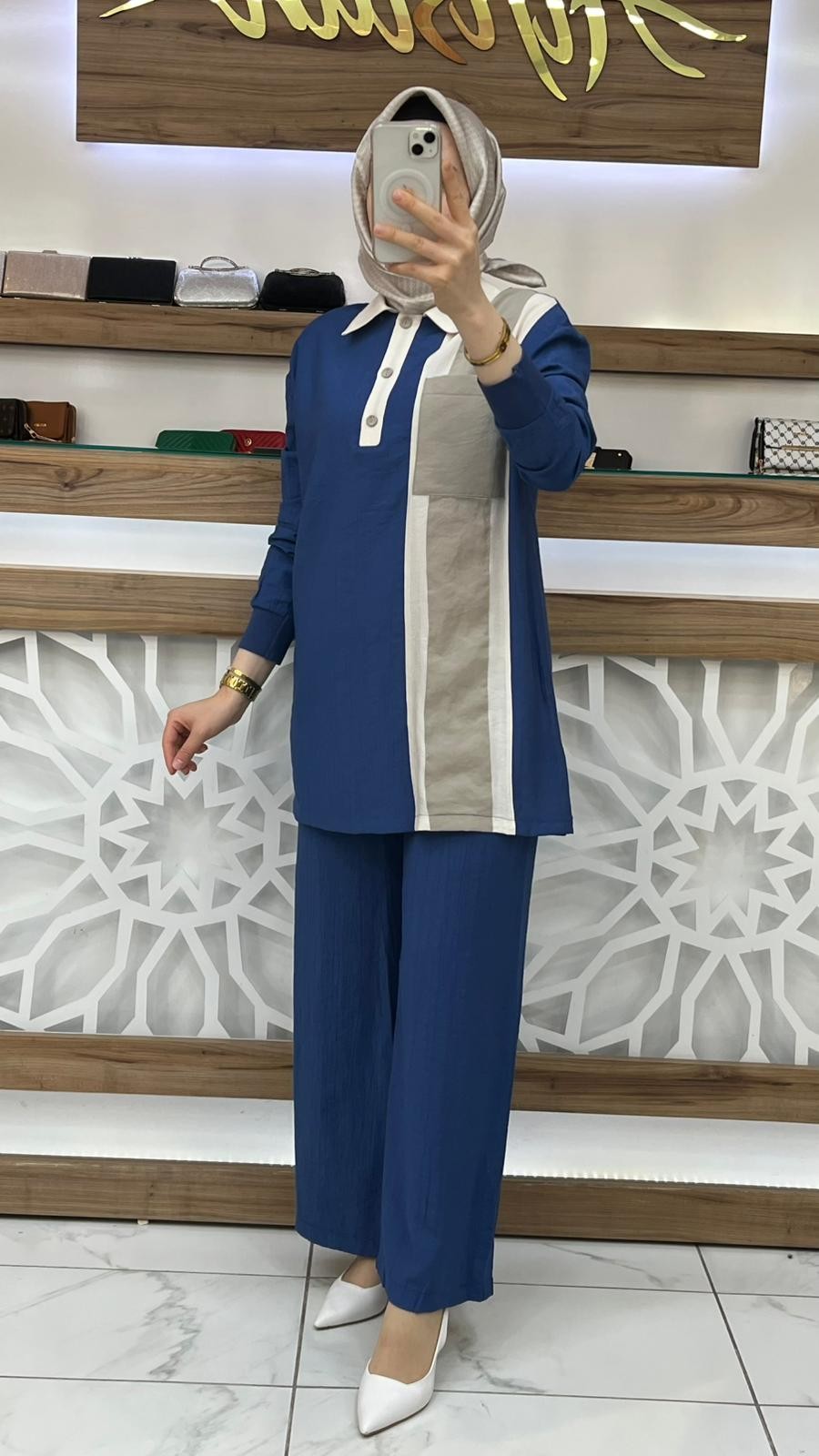 ARMİNE TREND RENK ŞERİTLİ İKİLİ TAKIM 25YT6130