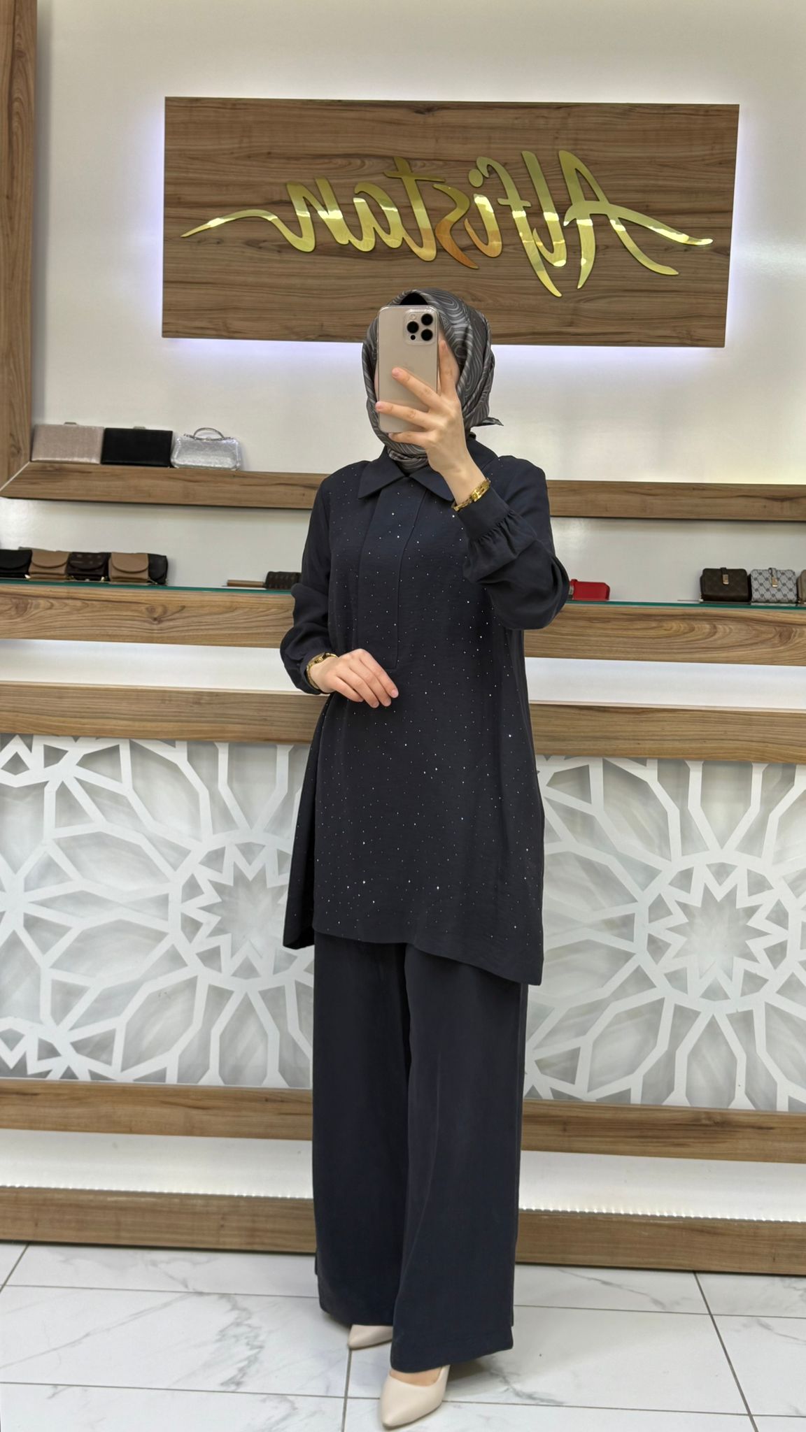 Taş İşlemeli Pantolonlu İkili Takım nuss 26K1019