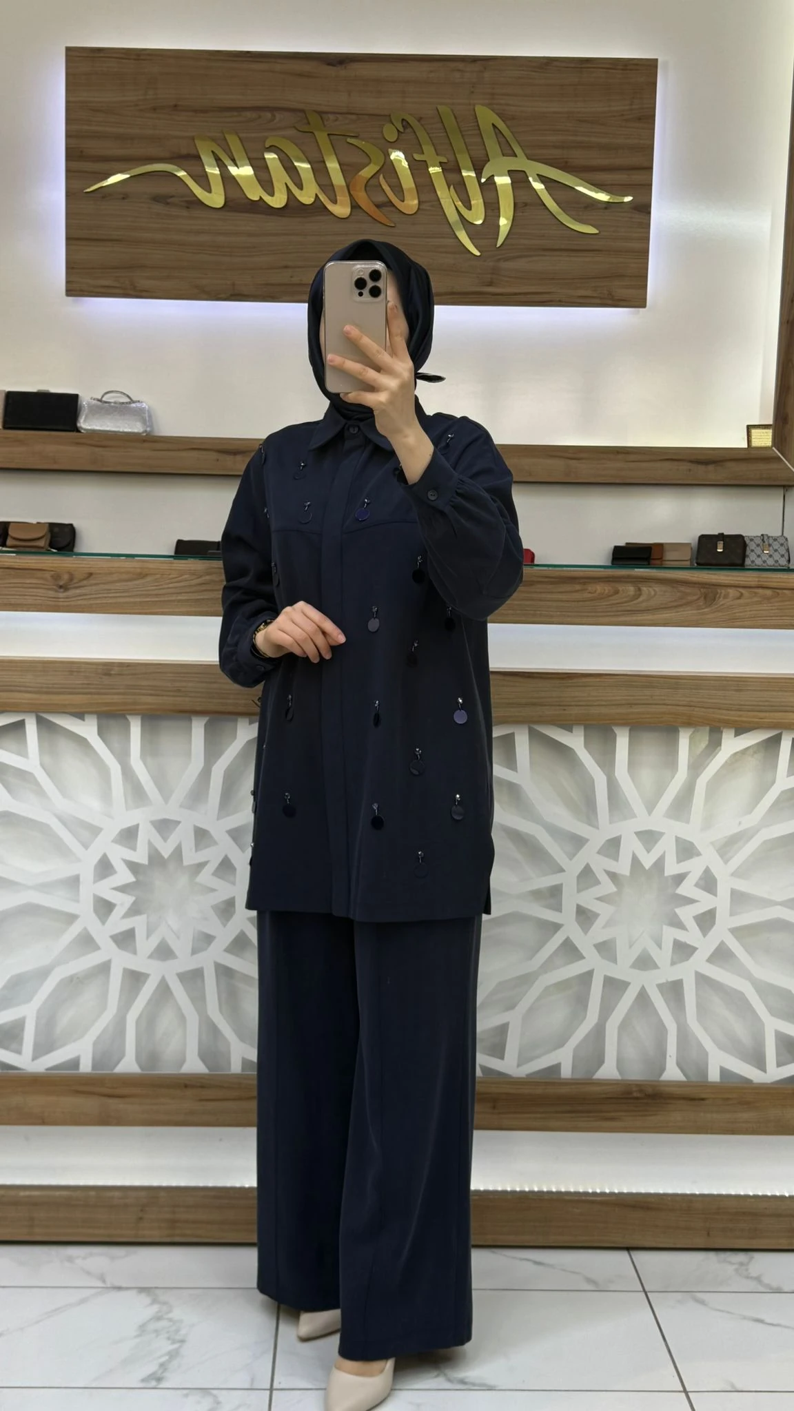 Pul ve Taş Detaylı Tensel Pantolonlu İkili Takım nuss 26K1131