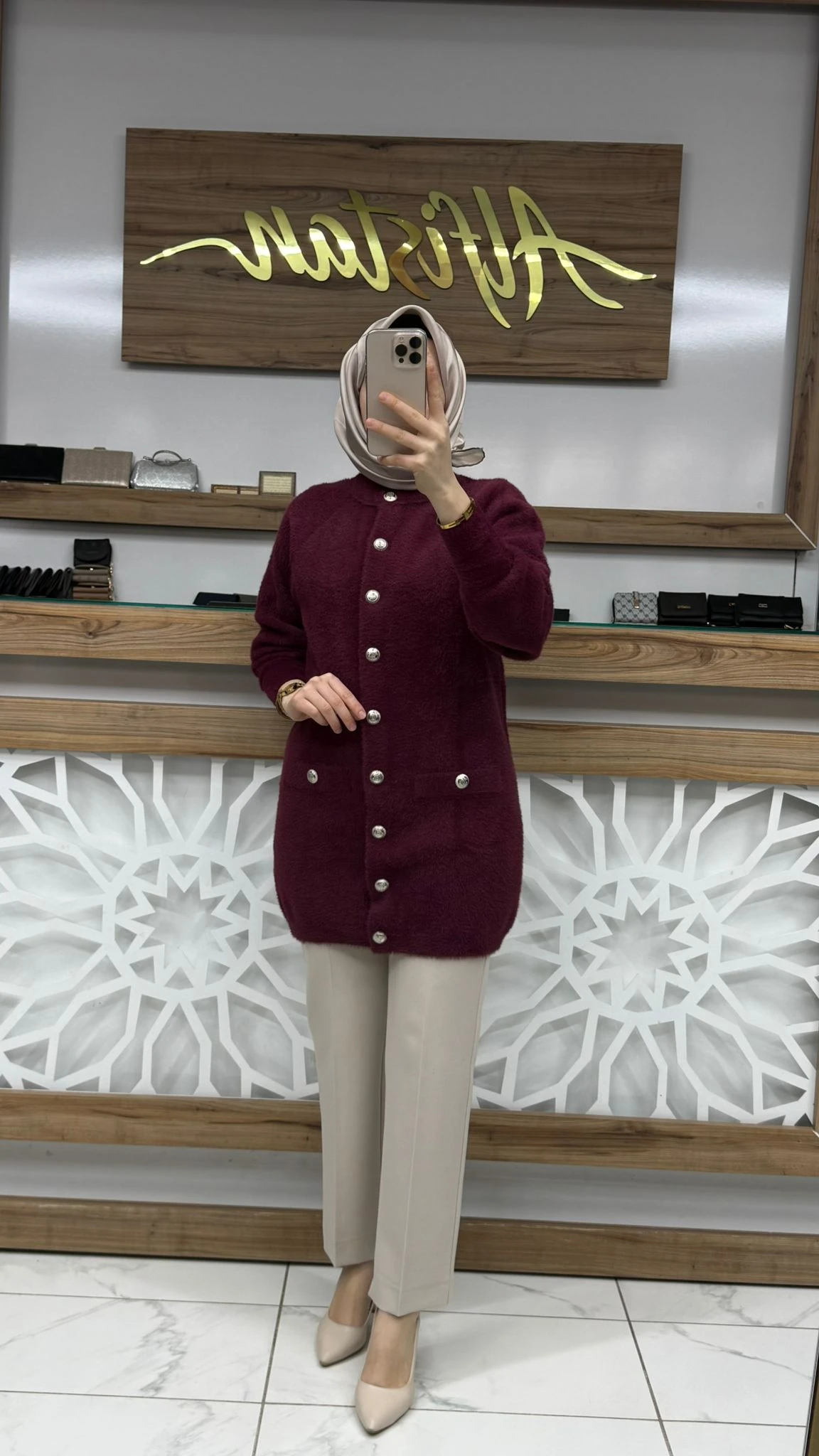 Angora Ceket nuss 26K7008 - Bordo