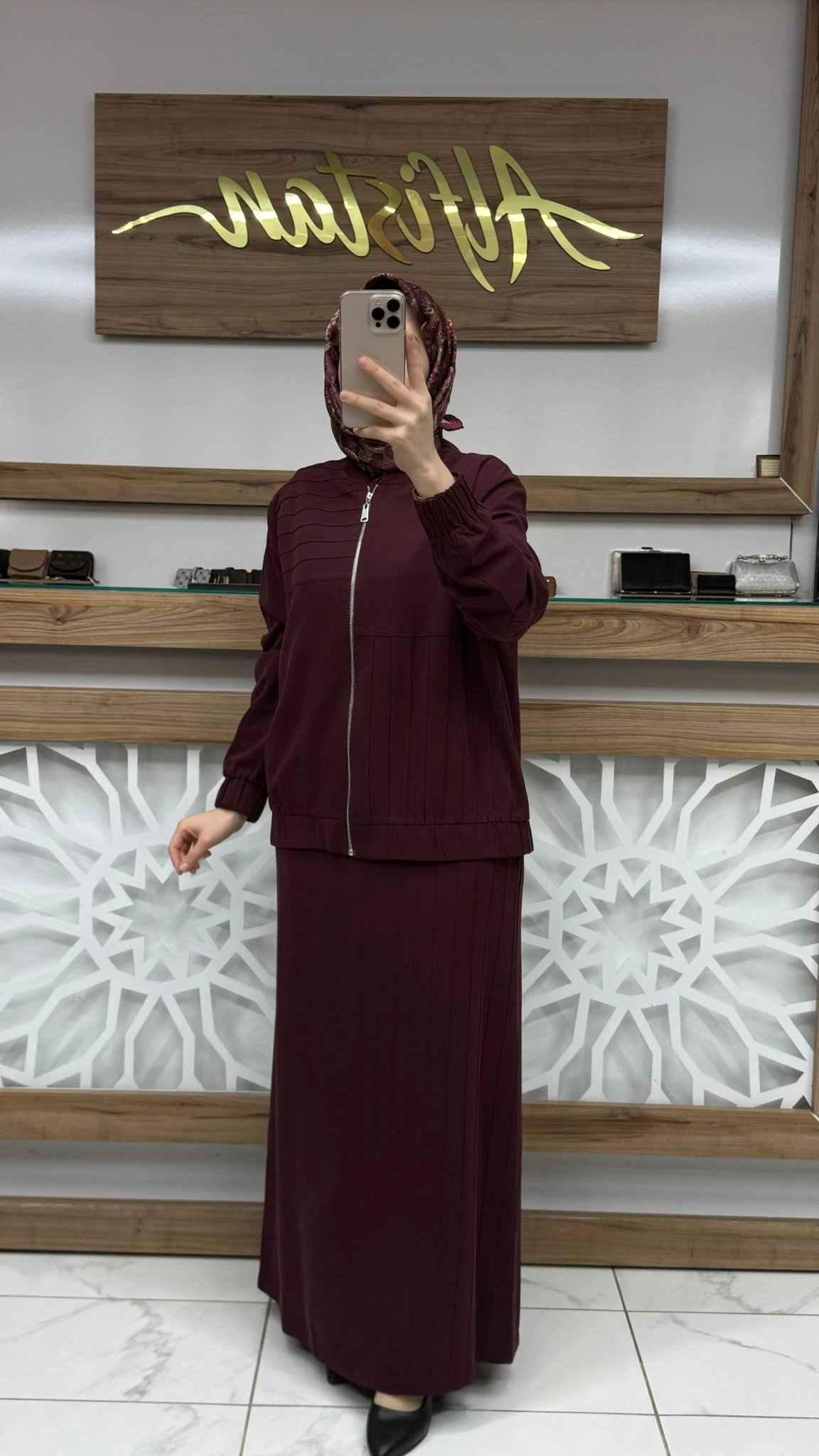 İçi Jile Elbise Bomber Takım nuss 26K1036