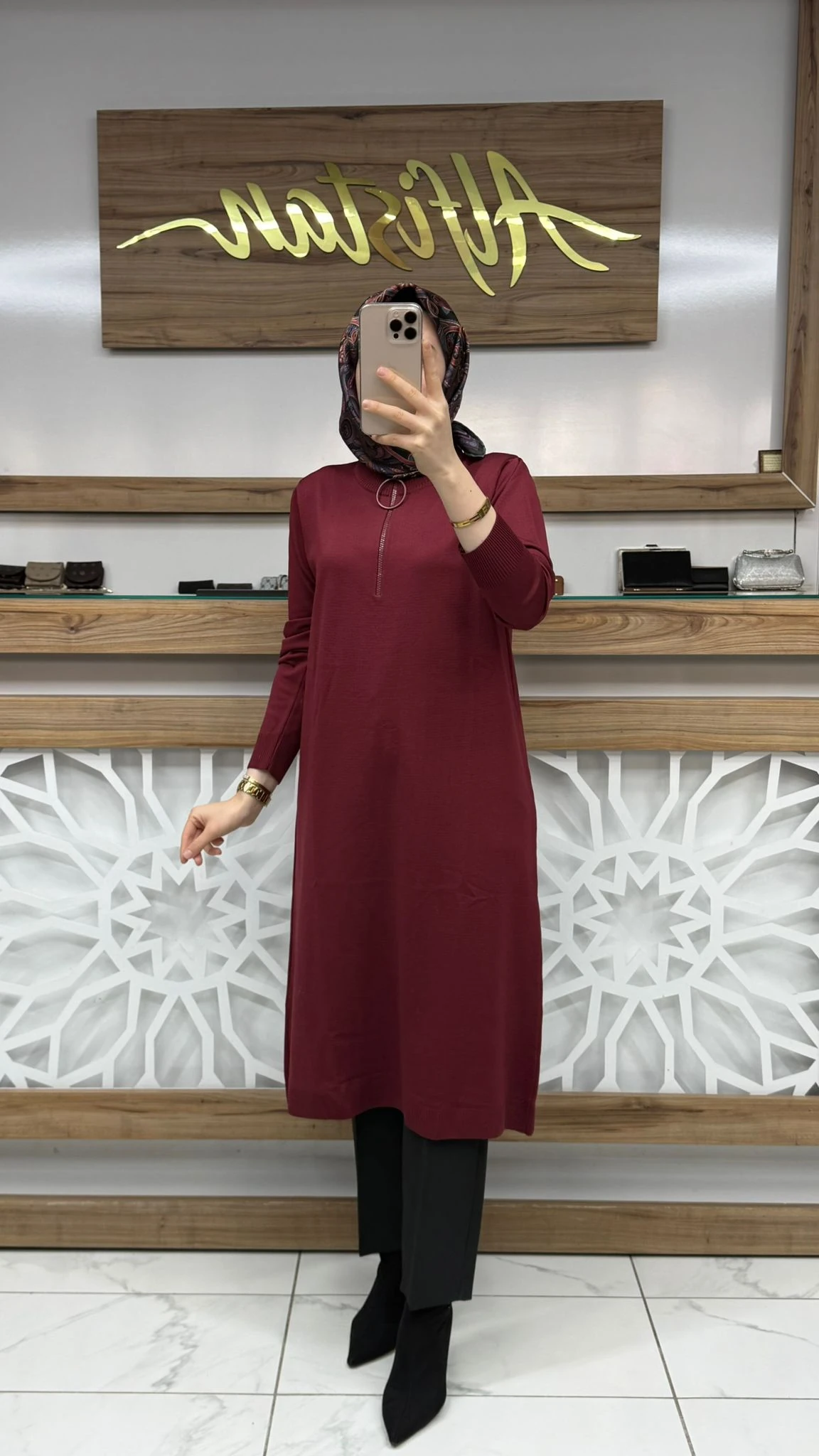 Fermuarlı Merserize Tunik armn 25YTD4113