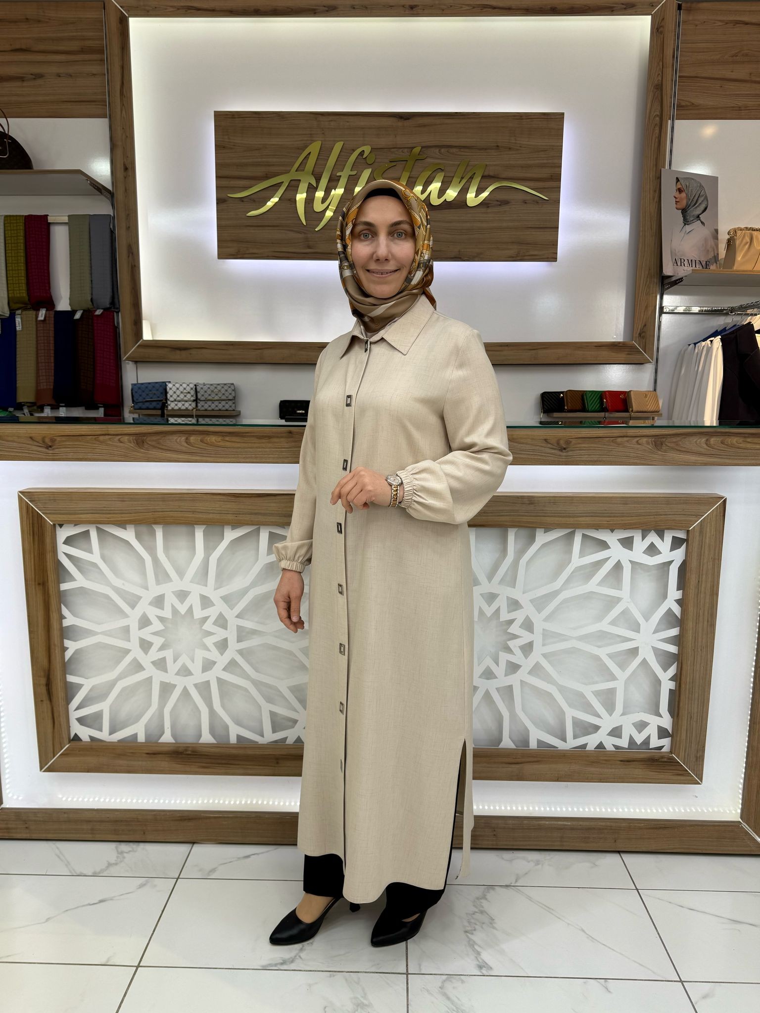 Qetenn Kare Çıtçıtlı Giy Çık Tunik 4928