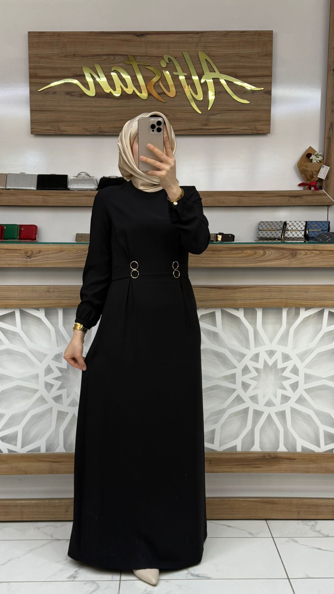 Beli Halka Detay Kemerli Elbise armn 25YT926