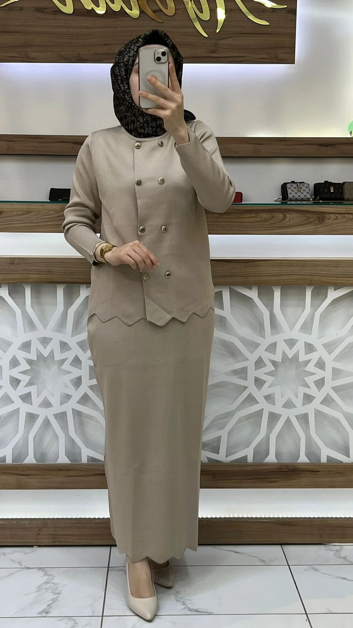 Çift Düğmeli Etekli Takım armn 25YTD6118