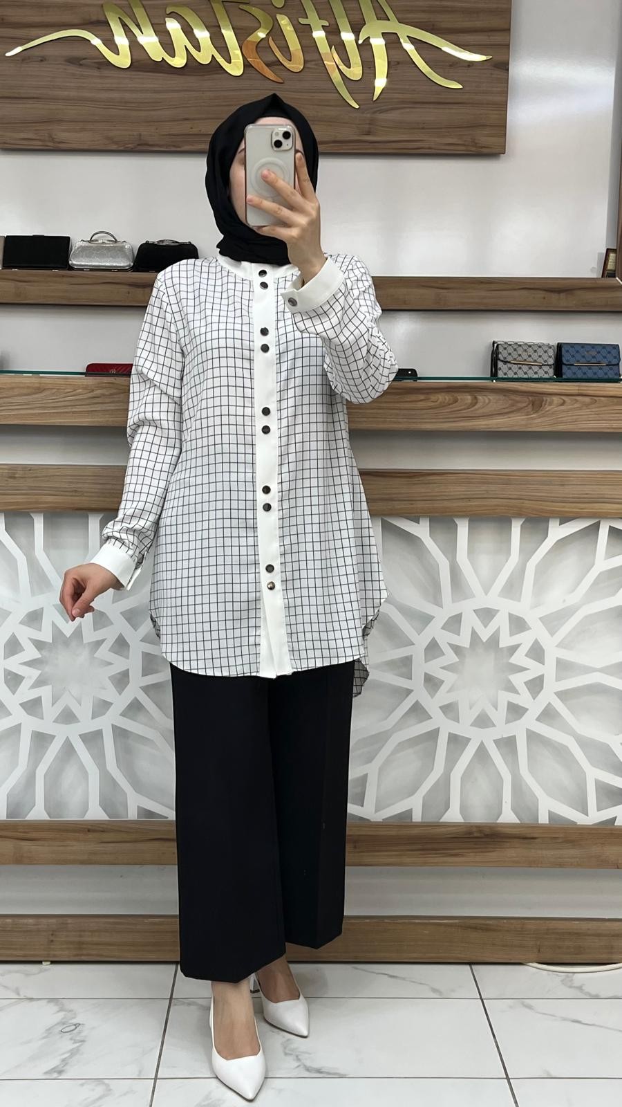 Qetenn Ekose Garnili Tunik 2933
