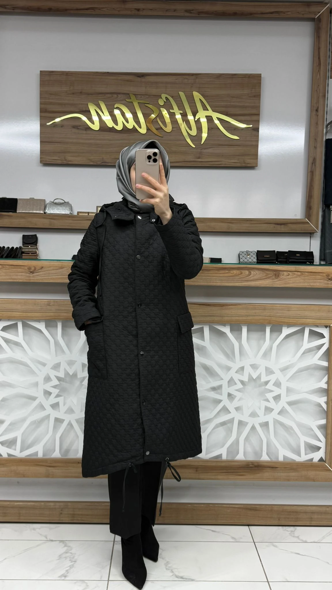 Kapüşonlu Desenli  Mont ZÜHRE 13856