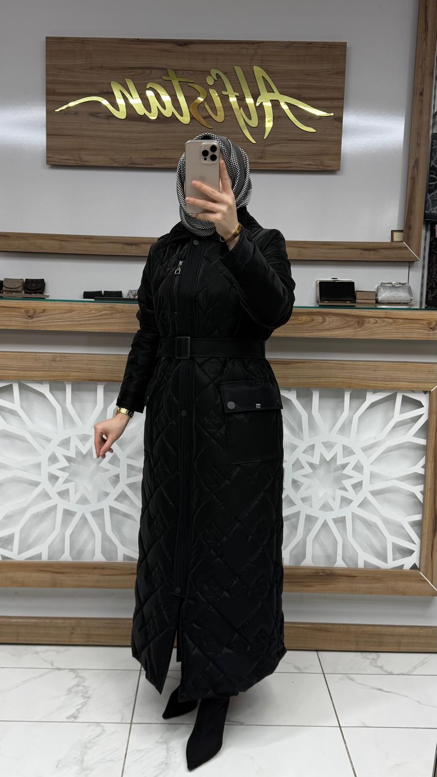 Kapüşonlu Kemerli  Mont ZÜHRE 13936