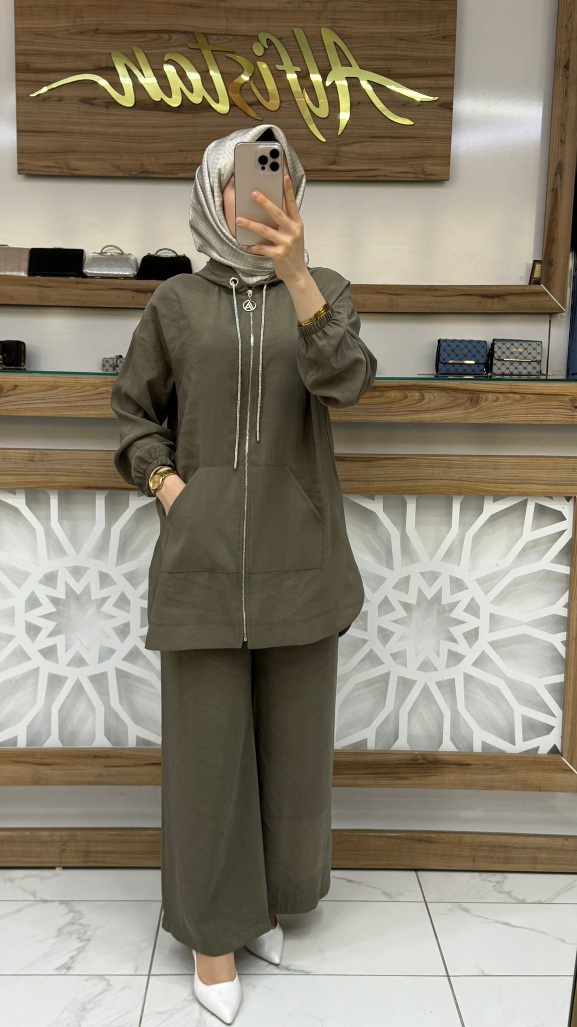  Kapüşonlu Cepli Pantolonlu İkili armn 25YT698