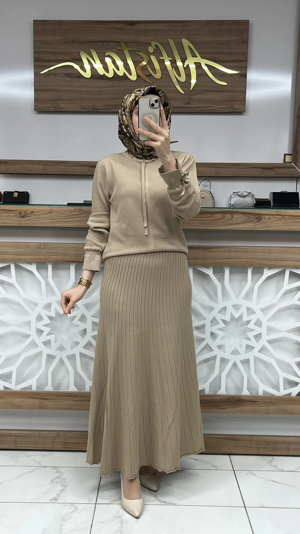 Merserize Triko Kol Büzgülü Etekli İkili Takım armn 25KTD6108