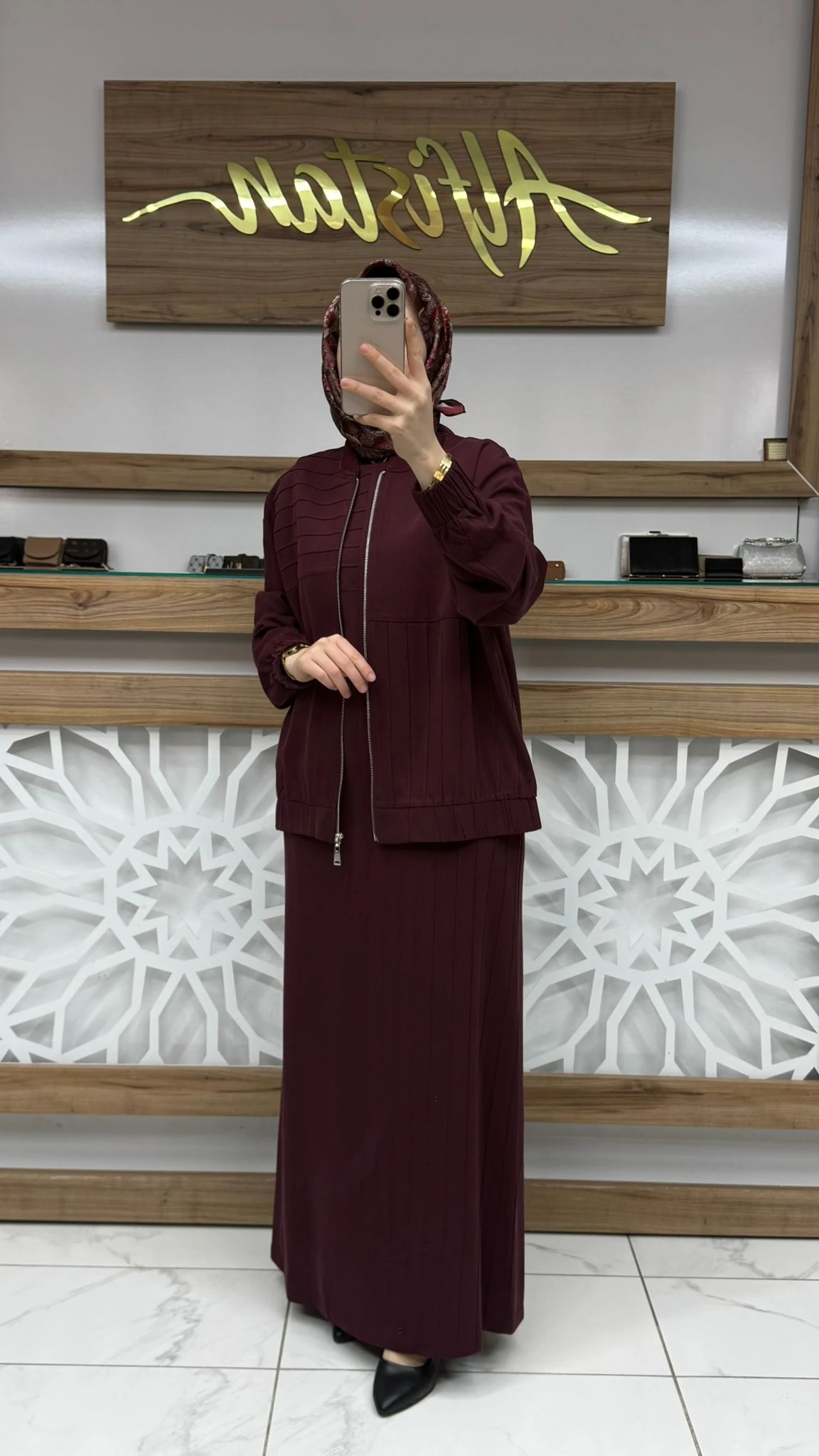 İçi Jile Elbise Bomber Takım nuss 26K1036