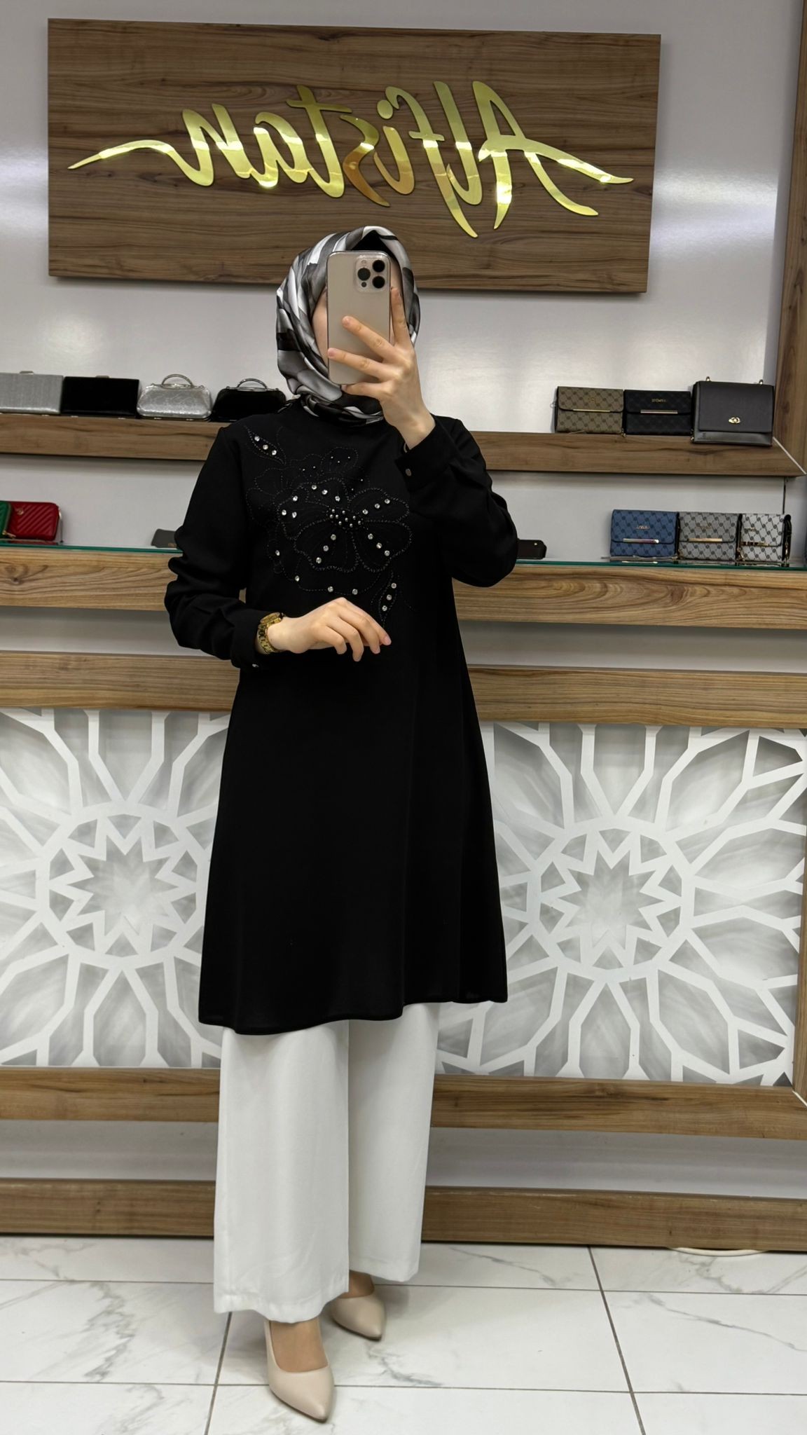 Taş İşlemeli Kadın Tesettür Tunik çnrö 2108