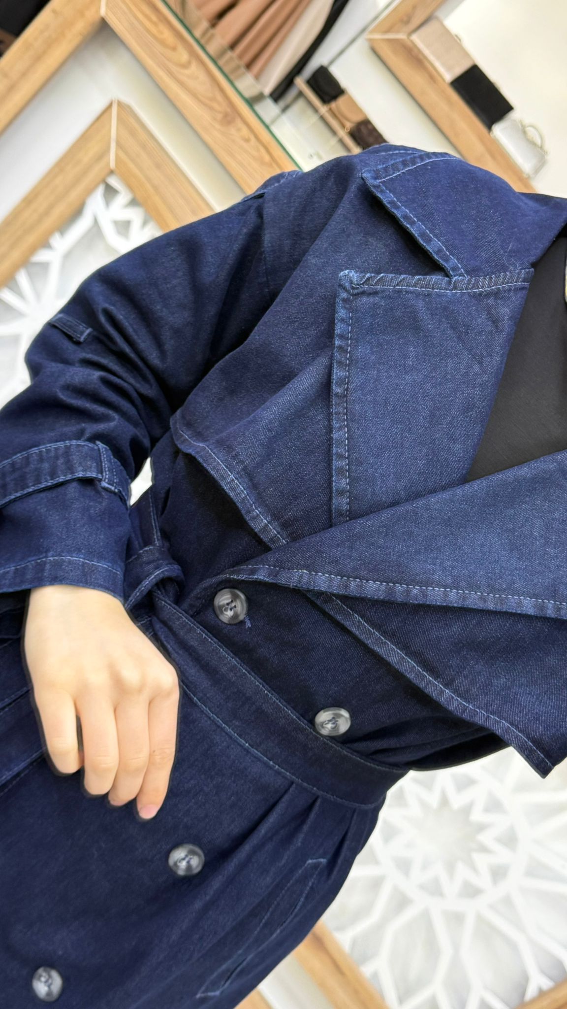 Denim Kot Kadın Tesettür Trenç mgzn 7407