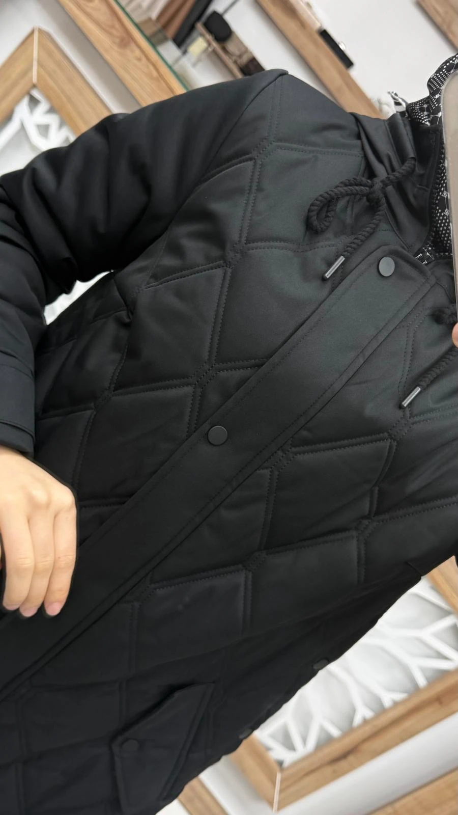 Kapüşonlu Fermuar Detaylı Kapitone Taş Mont  ZÜHRE 13948