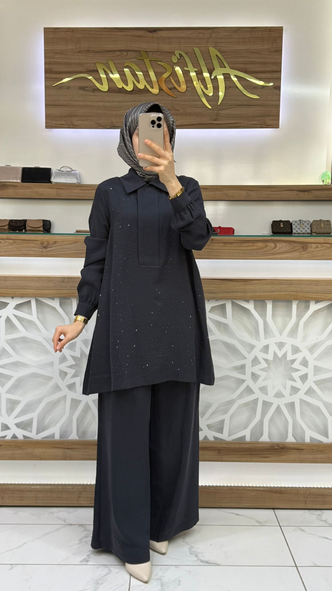 Taş İşlemeli Pantolonlu İkili Takım nuss 26K1019