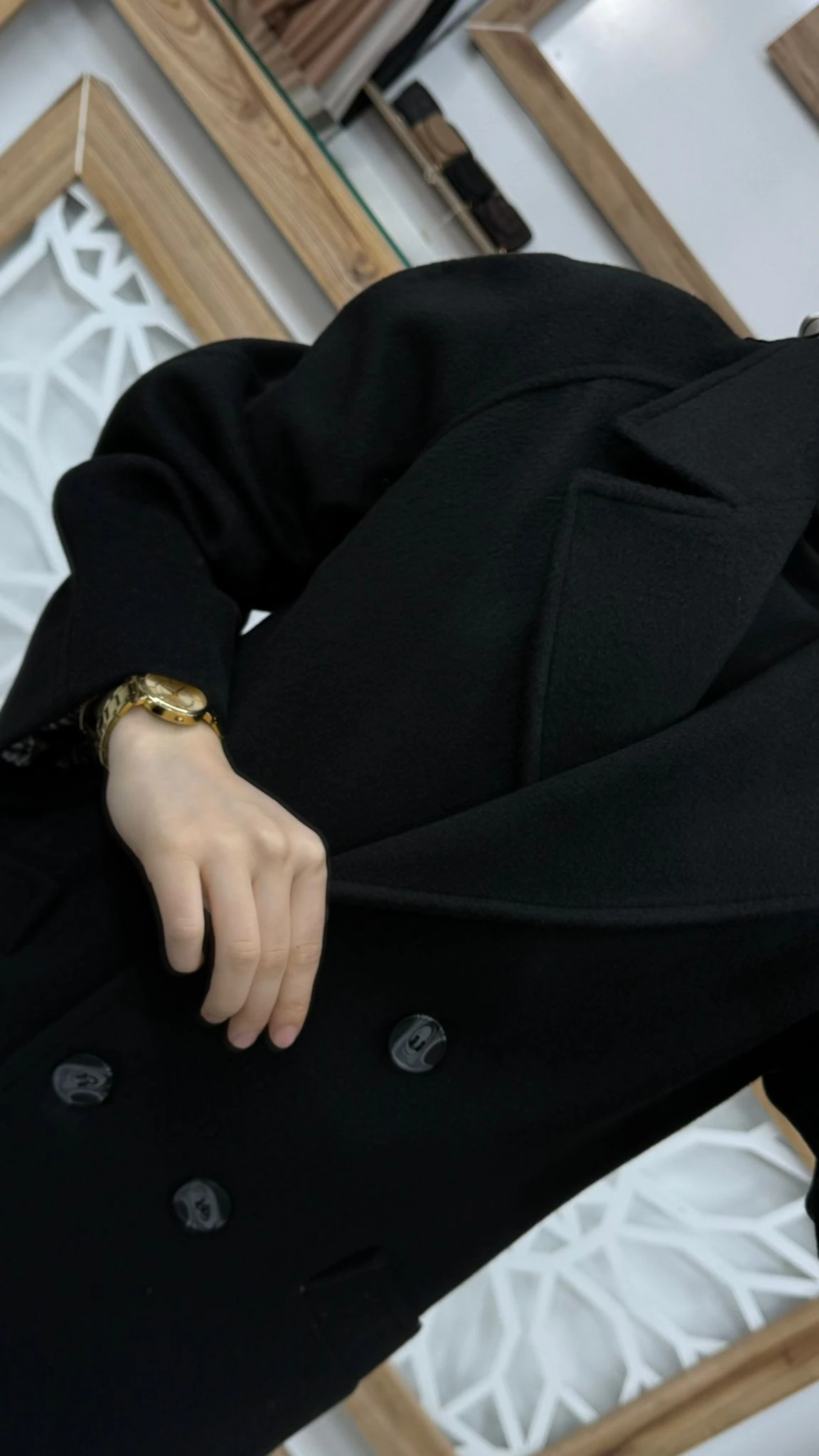 Kruvaze Yaka Cep Detaylı Kaşe Kaban ZÜHRE  13300