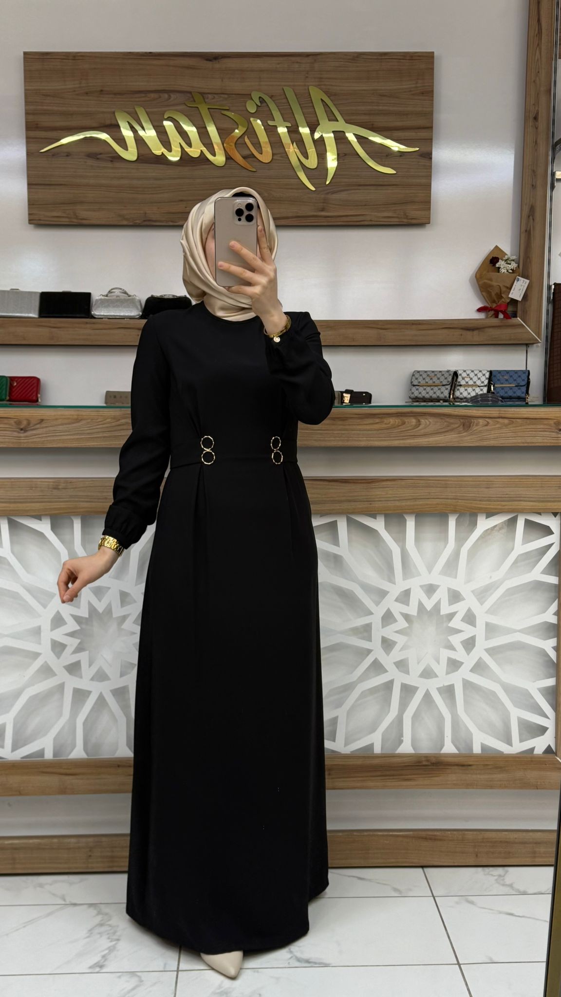 Beli Halka Detay Kemerli Elbise armn 25YT926