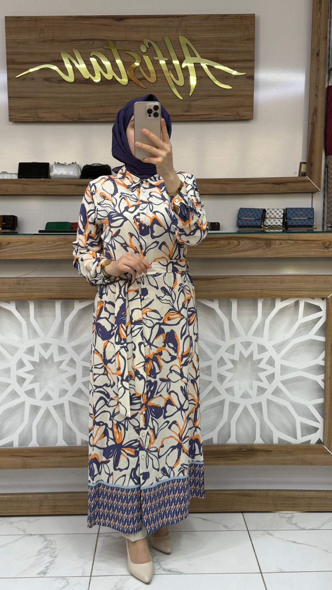Desenli Uzun Tesettür Tunik armn 25YT421