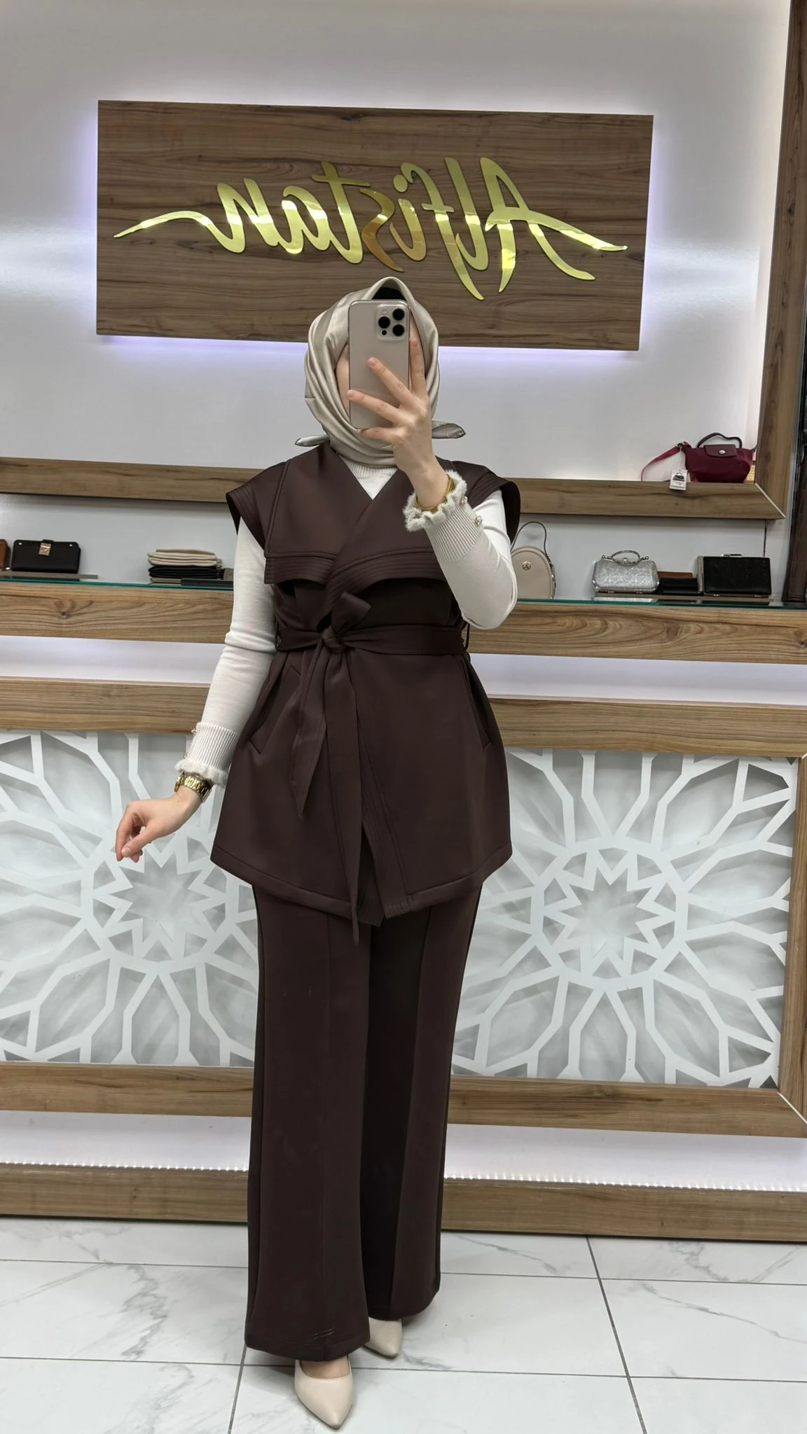 Yelekli Pantolonlu Kadın İkili Takım puane 100