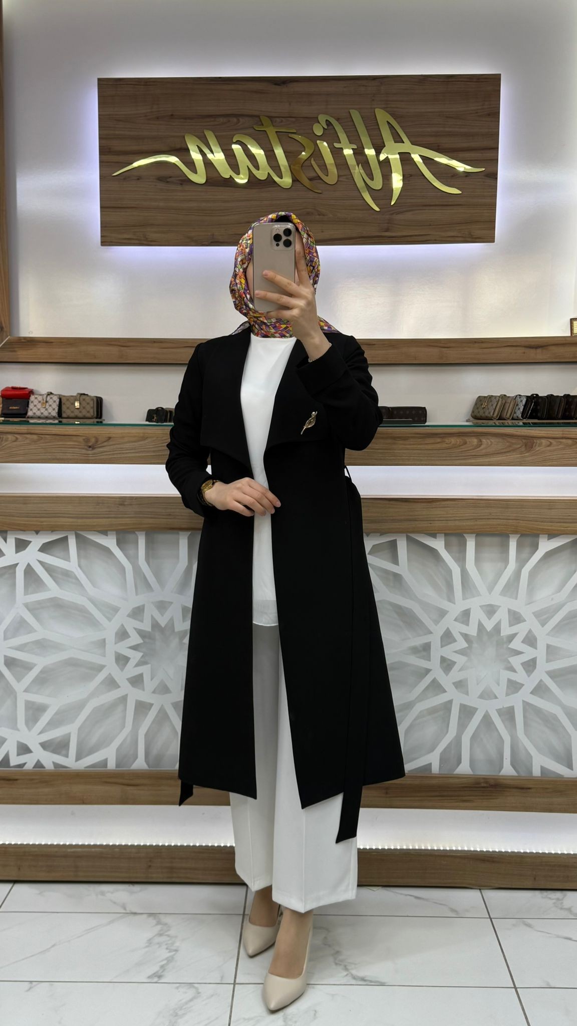 Bronşlu Kırlangıç Yaka Giy Çık Kap SİYAH çnrö 1260