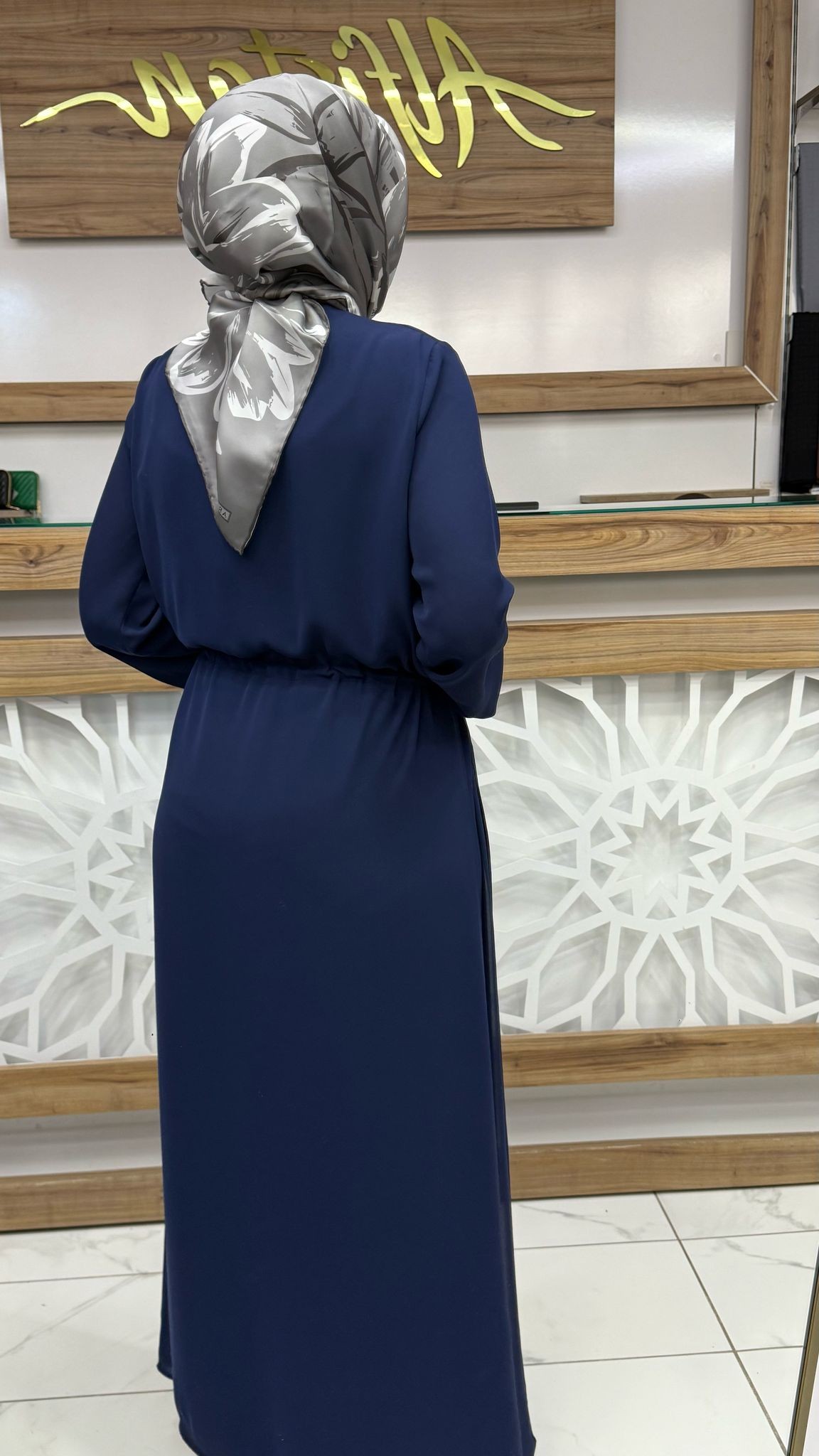 Kolları Lastikli Astarlı Elbise  armn 25YT927  