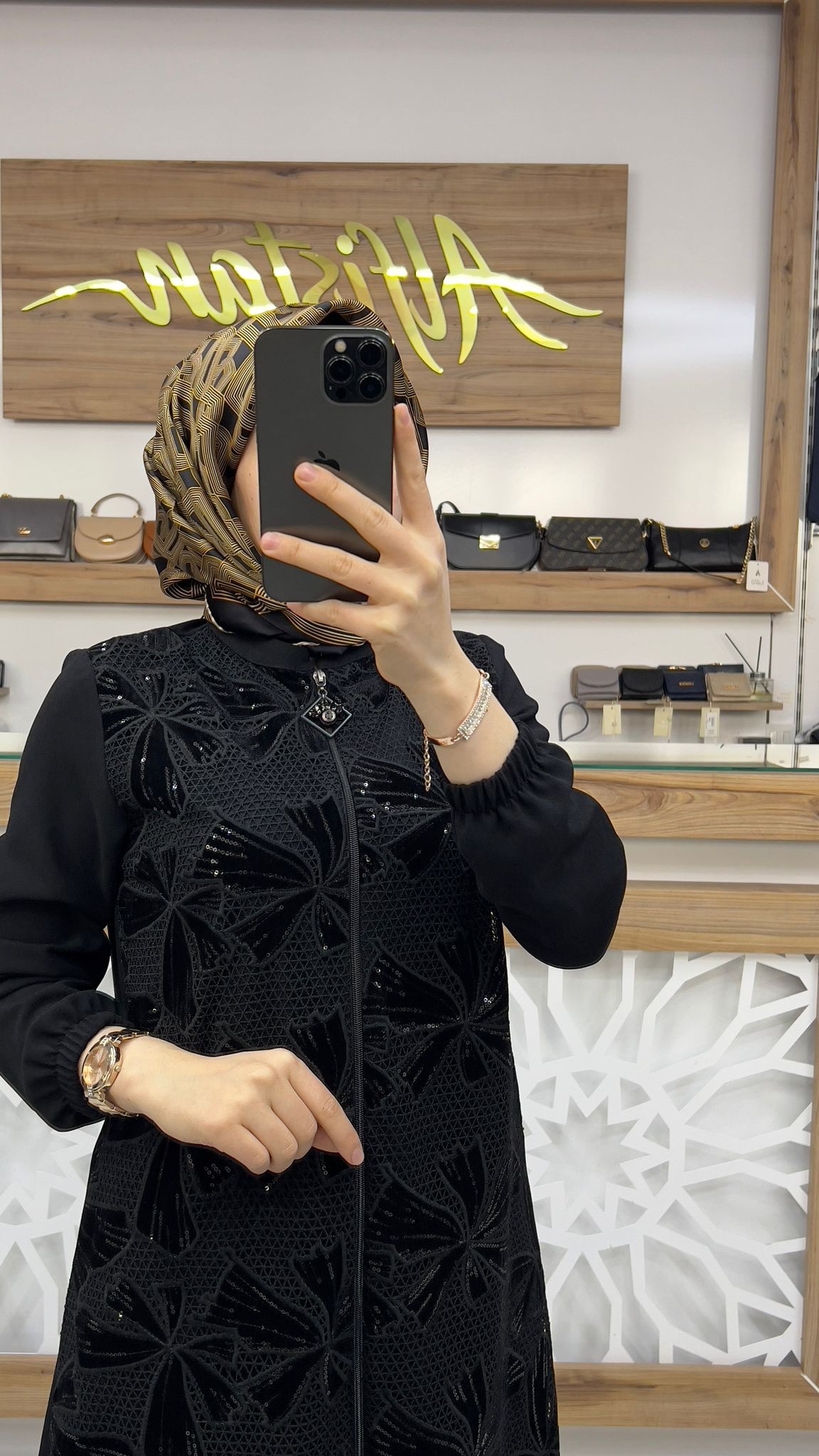 Kadife Dantel Detaylı  Giy Çık Tunik SİYAH hya 1412