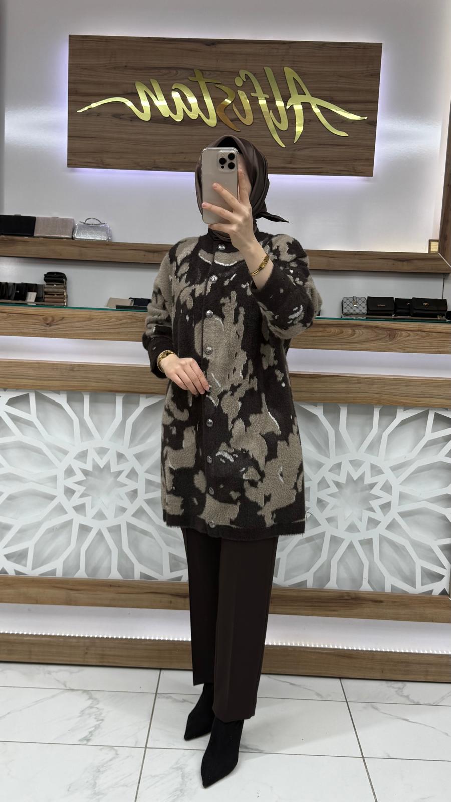 Angora Hırka nuss 26K706 - kahverengi