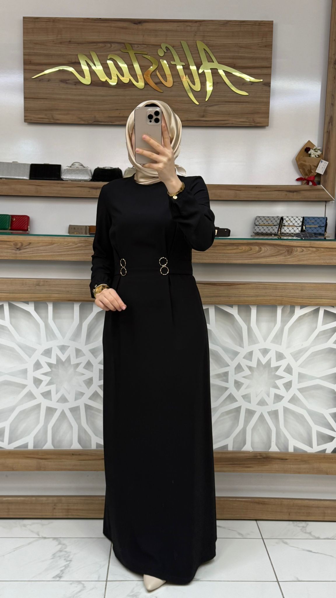 Beli Halka Detay Kemerli Elbise armn 25YT926