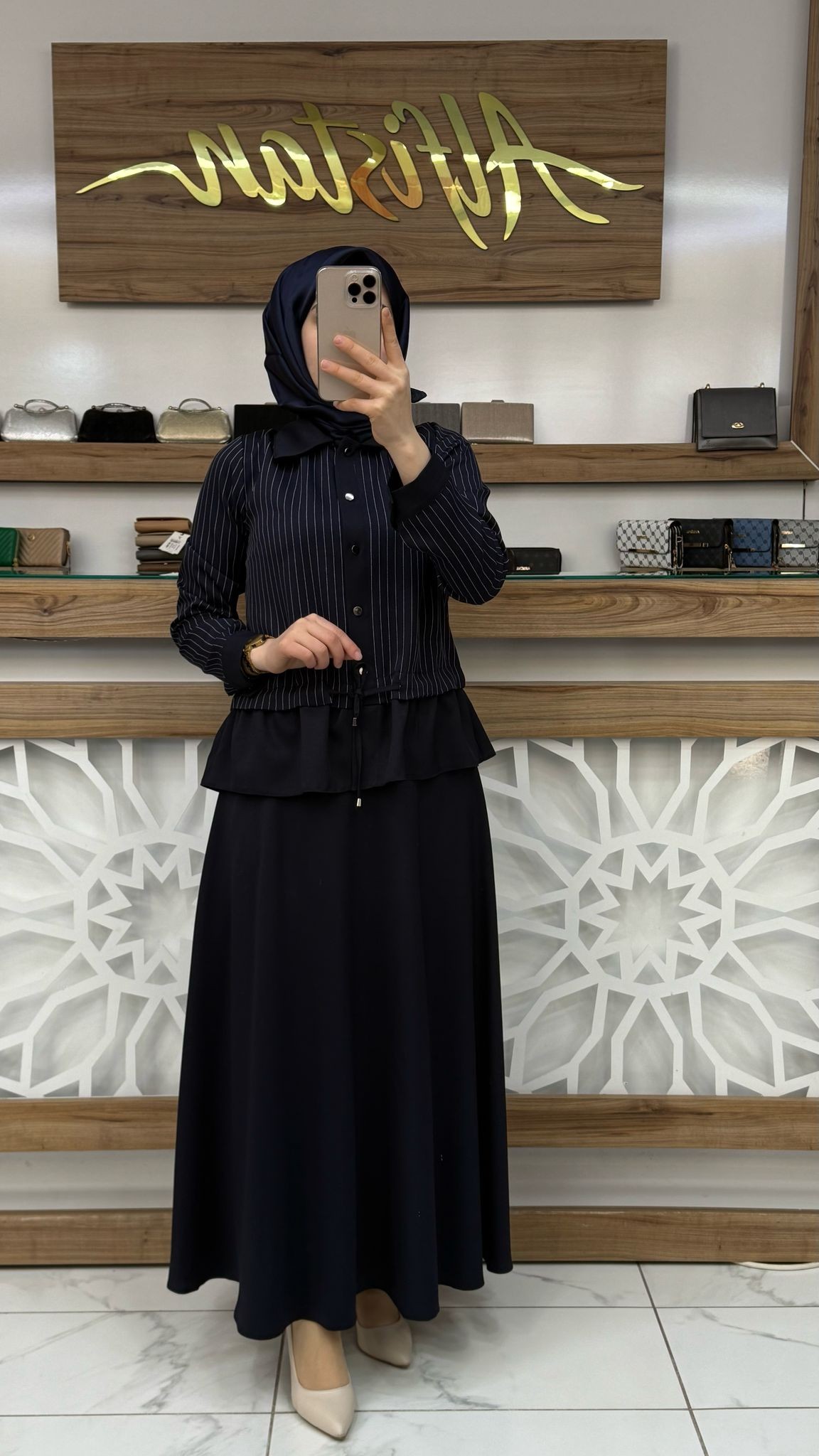 Çizgili Etekli İkili Takım qntn 6106