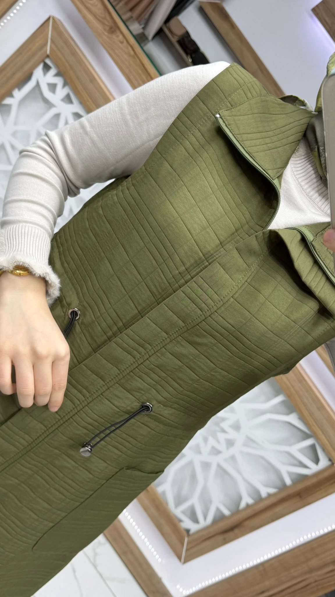 İpli Kapitone Tesettür  Yelek qtn 4967