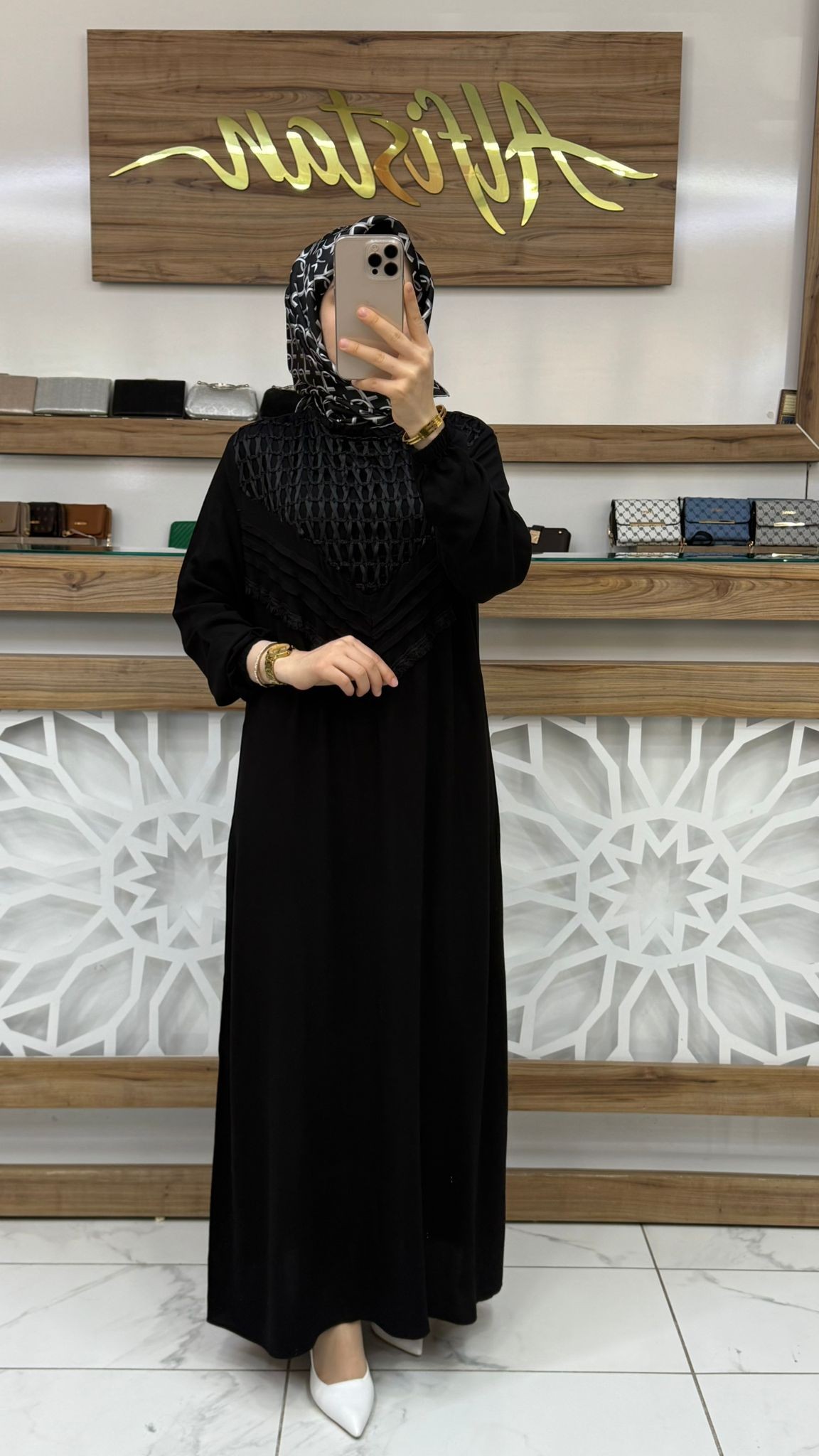 File Detaylı Nervür Garnili Viskon Elbise 561