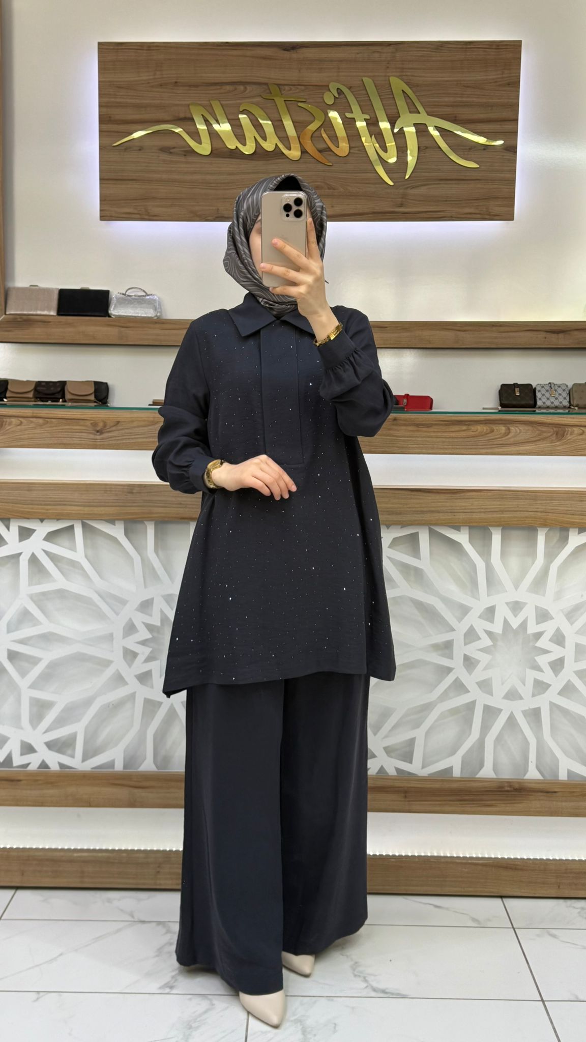 Taş İşlemeli Pantolonlu İkili Takım nuss 26K1019