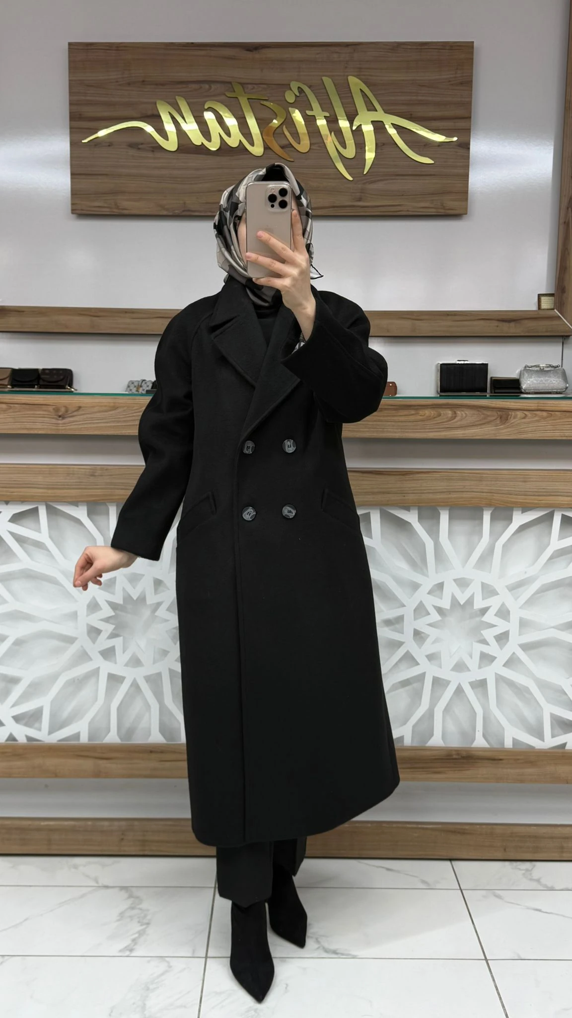 Kruvaze Yaka Cep Detaylı Kaşe Kaban ZÜHRE  13300