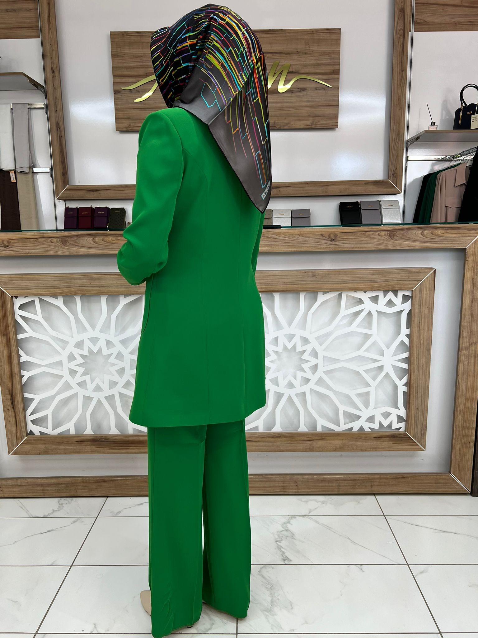 Torba Cep Detaylı Kadın İkili Takım BENETTON YEŞİLİ çnr 584