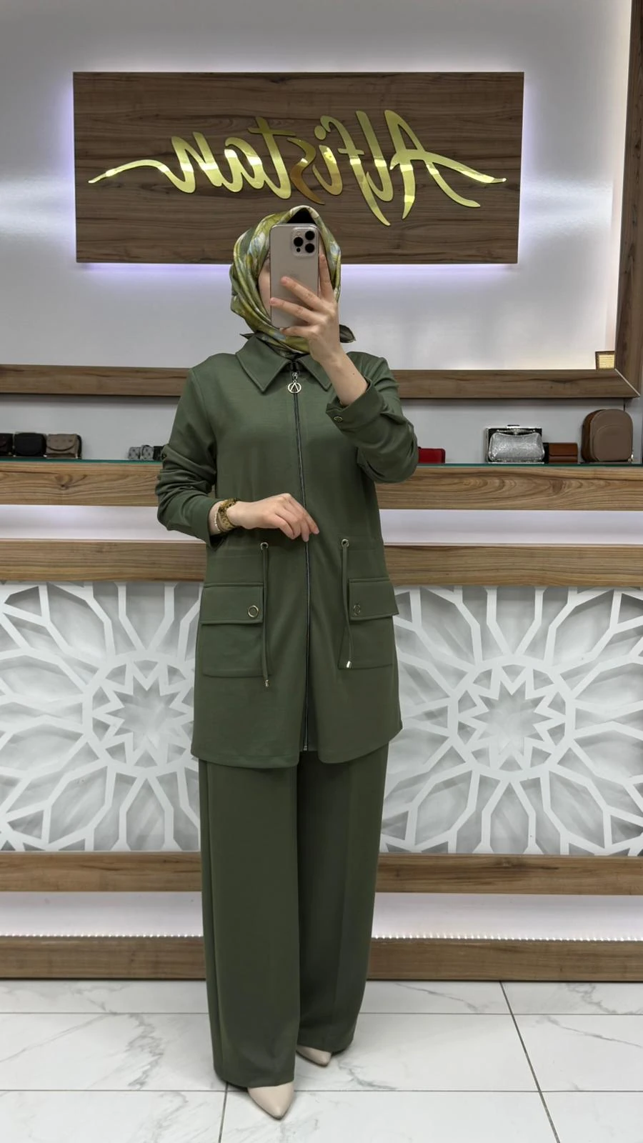 Cep Detaylı Kadın İkili Takım çnrö 2218 - yeşil