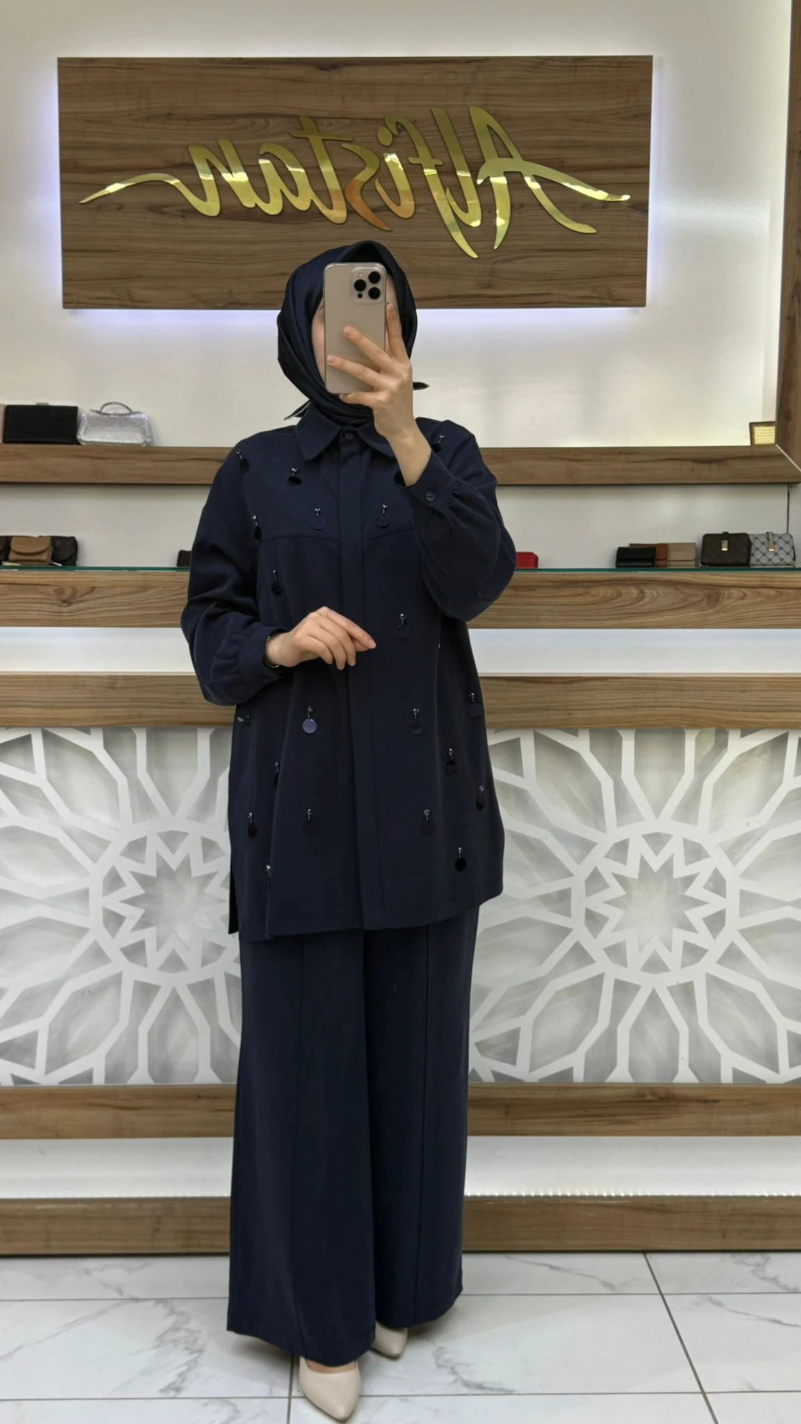 Pul ve Taş Detaylı Tensel Pantolonlu İkili Takım nuss 26K1131