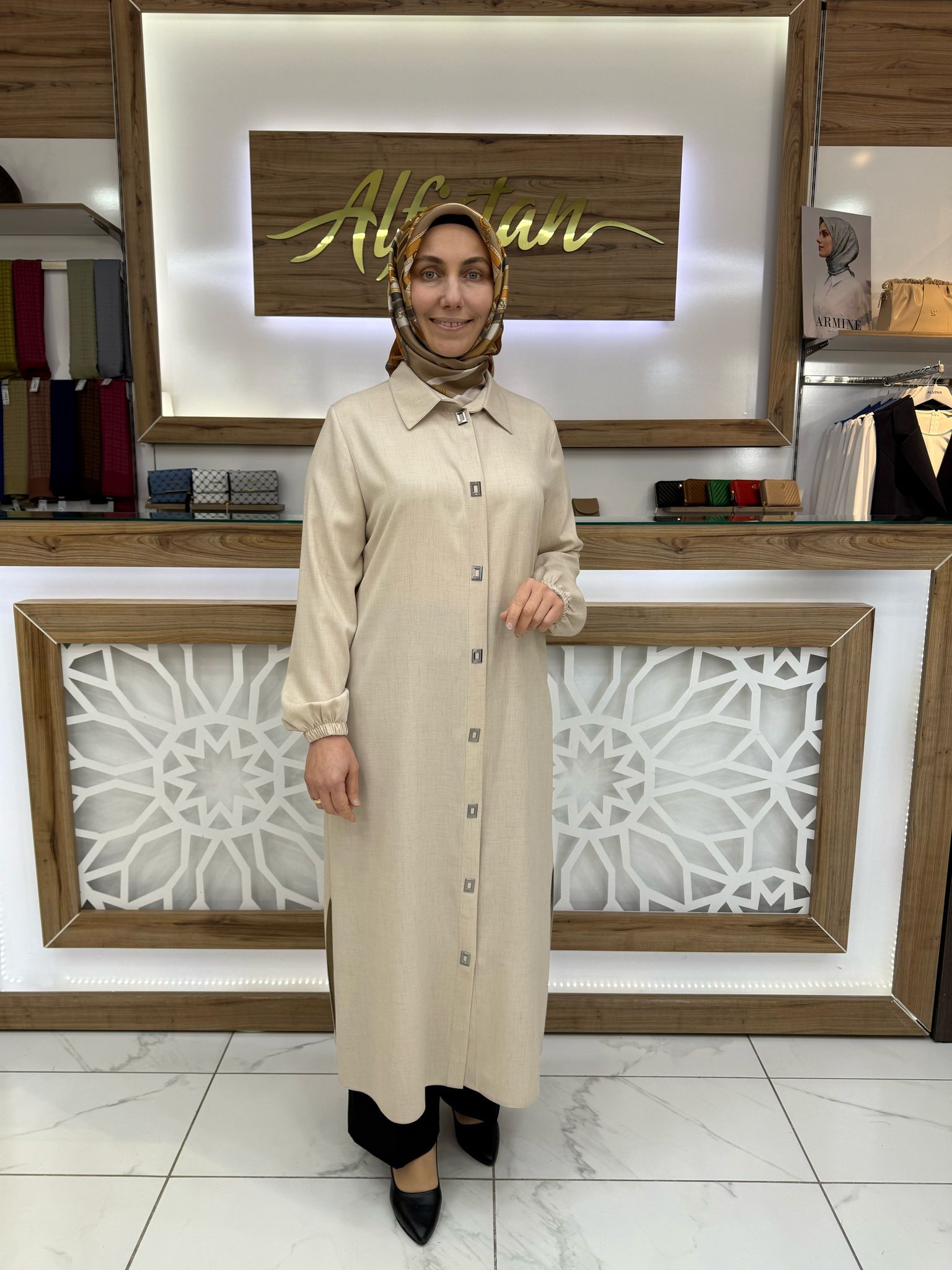 Qetenn Kare Çıtçıtlı Giy Çık Tunik 4928