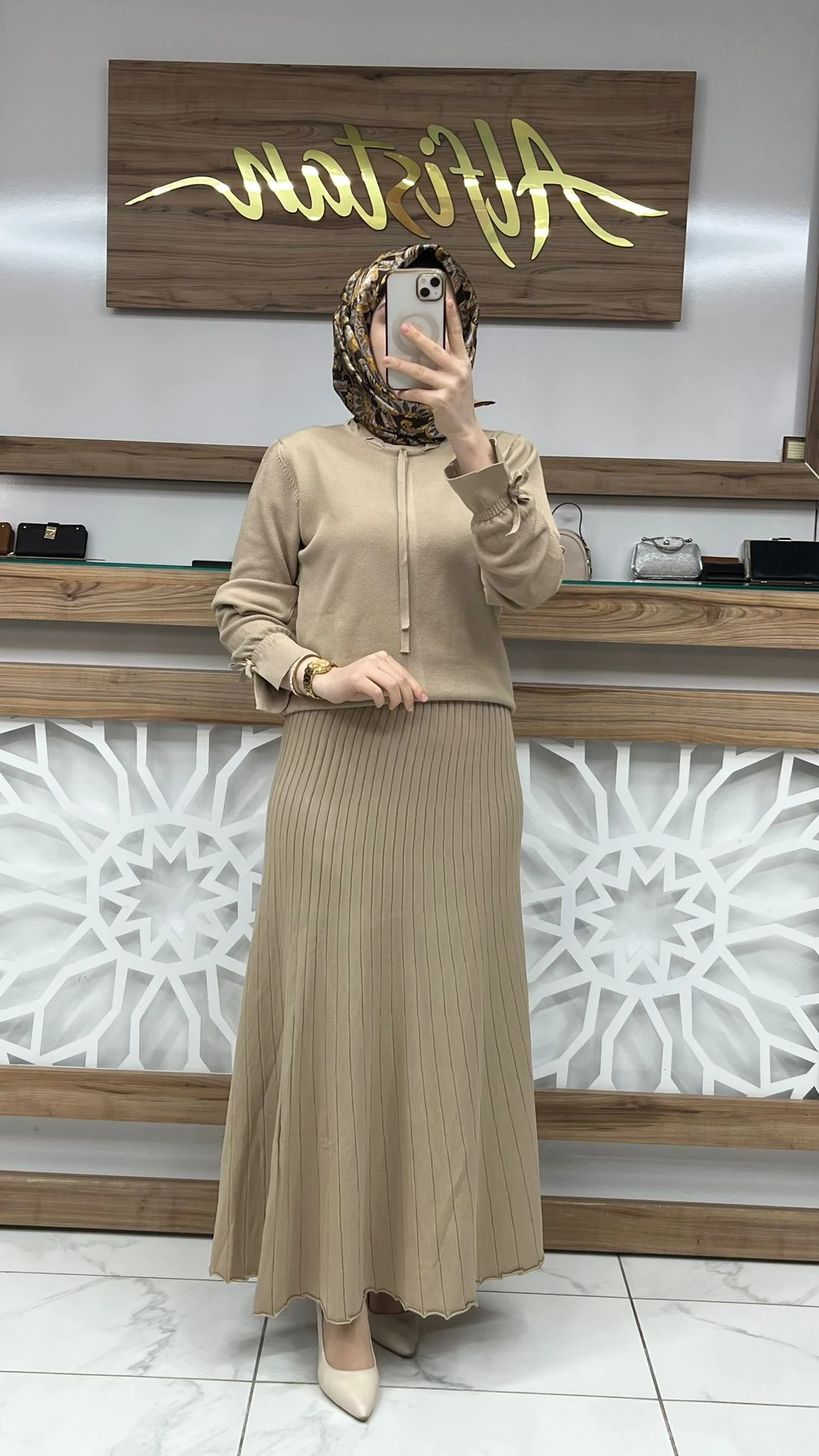 Merserize Triko Kol Büzgülü Etekli İkili Takım armn 25KTD6108