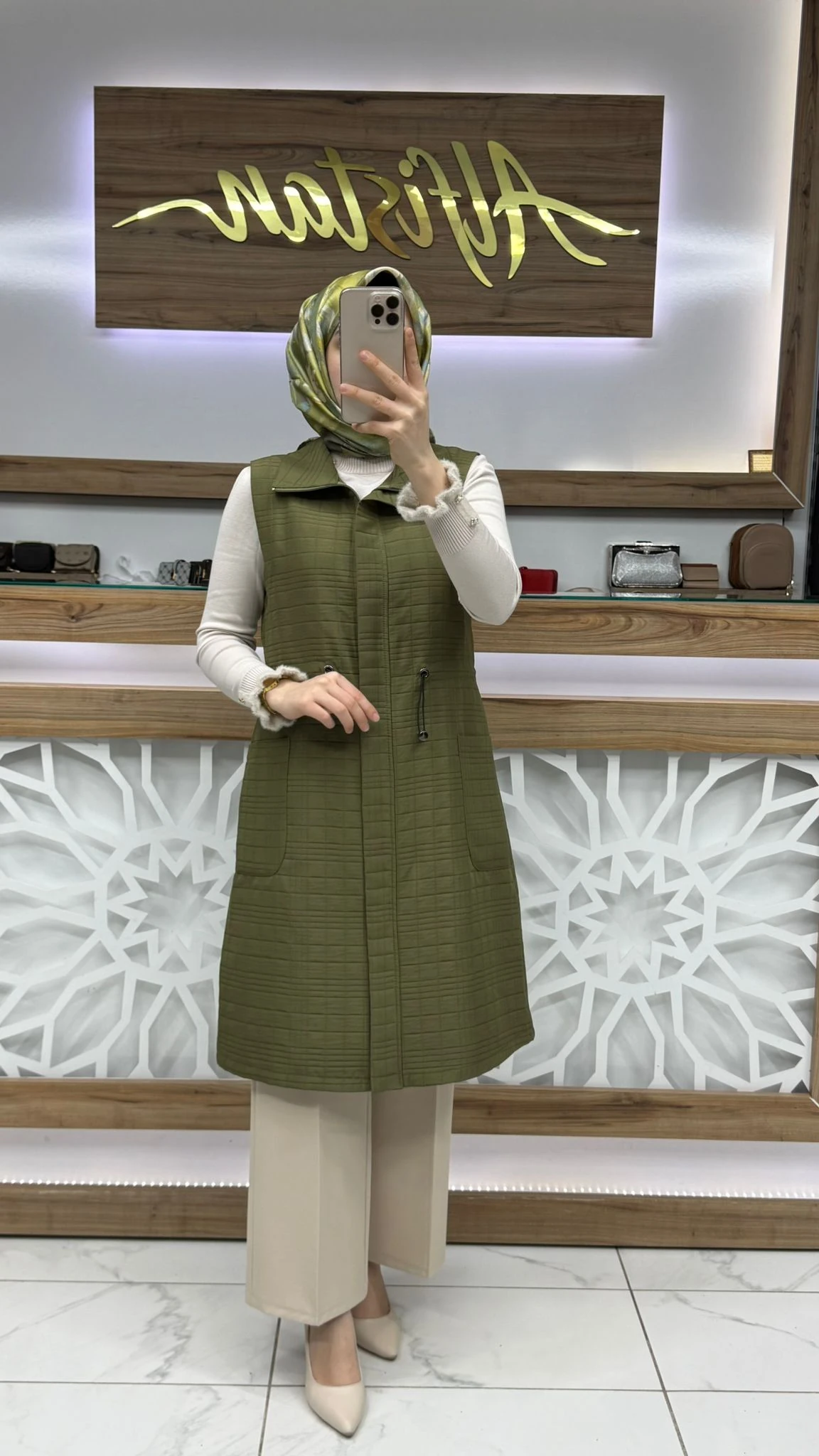 İpli Kapitone Tesettür  Yelek qtn 4967